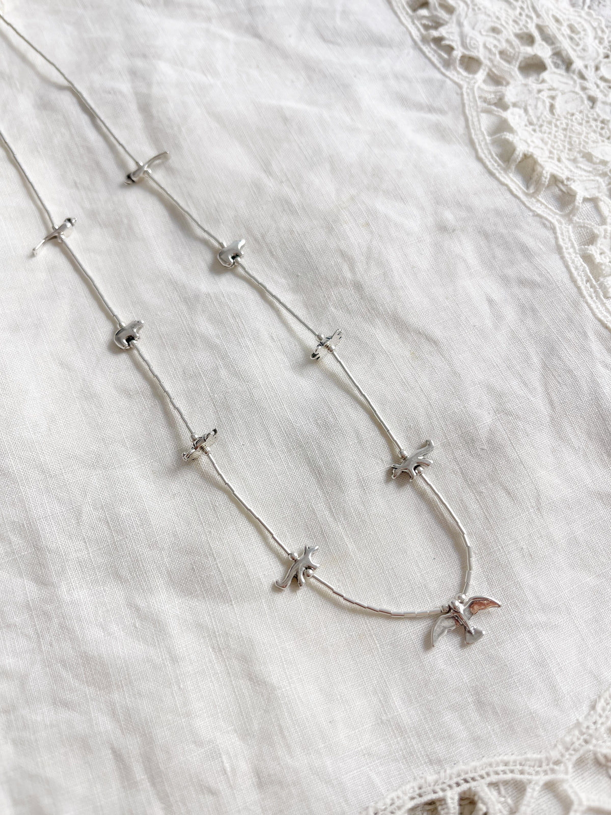 Zuni Silver Animal Fetishes Necklace (Medium)