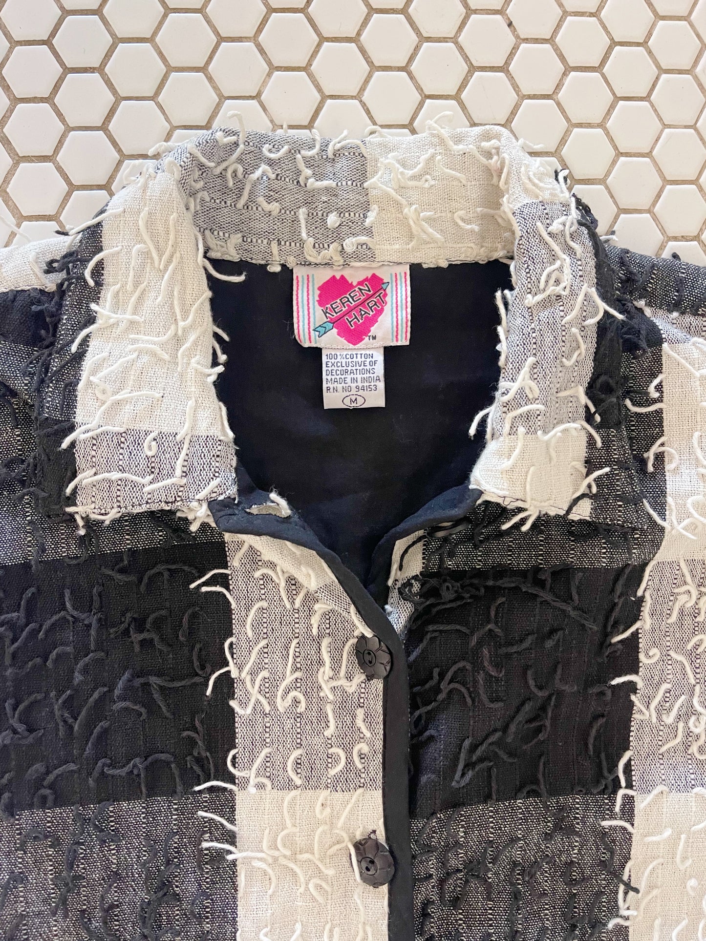 1990s Shaggy Black and White Jacket