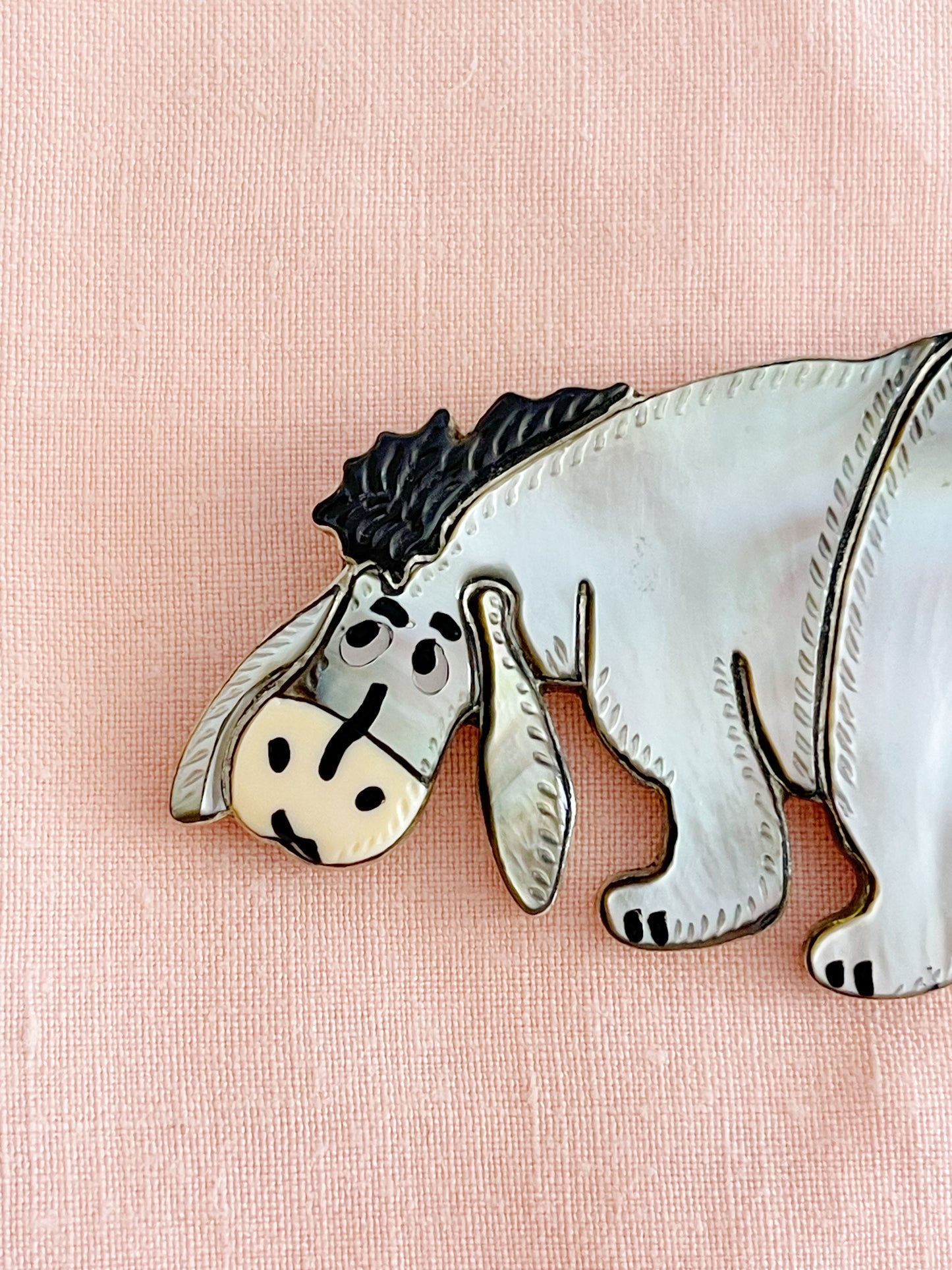 Andrea Lonjose Eeyore Pin Brooch & Pendant Top.