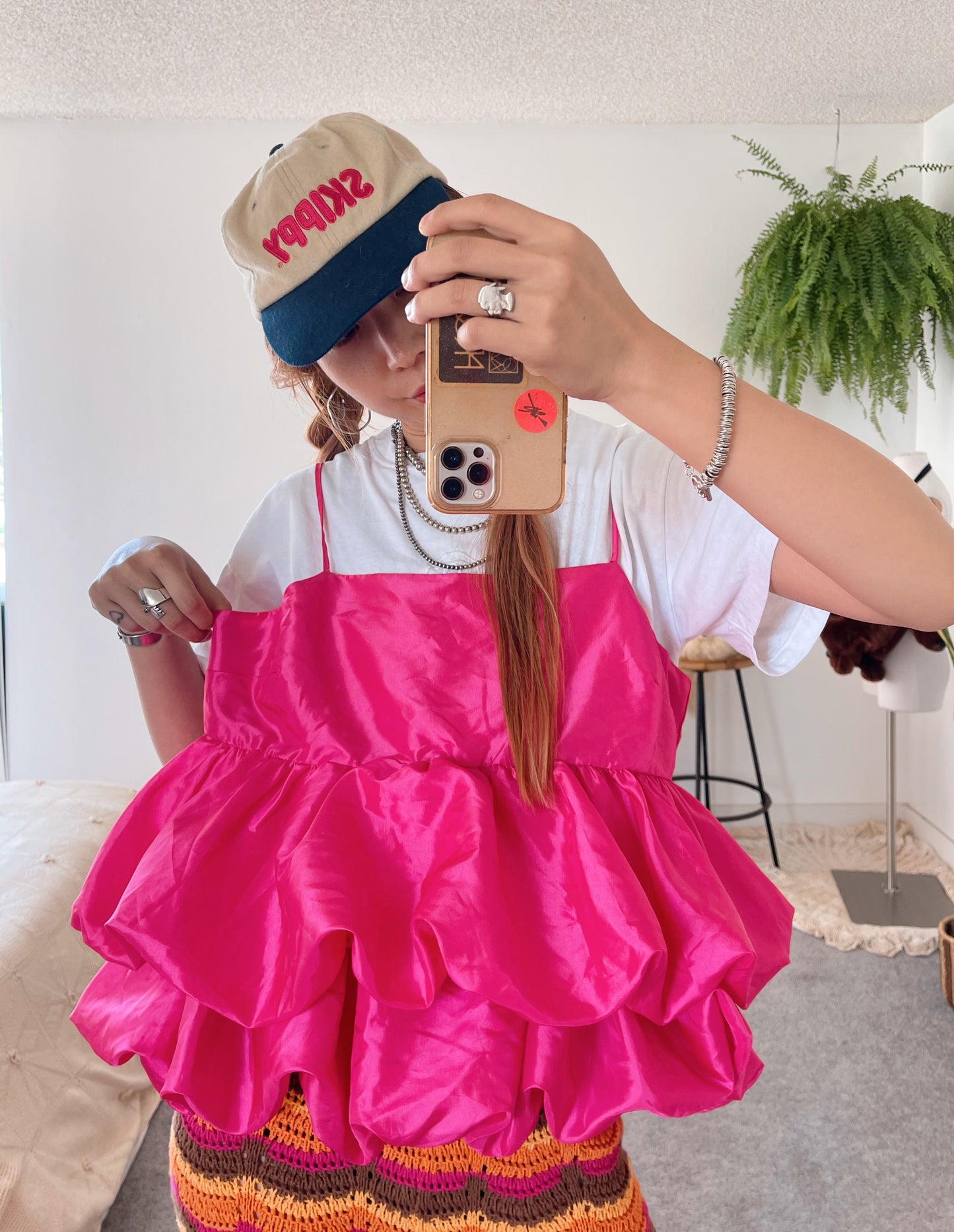 Hot Pink Frill Camisole.