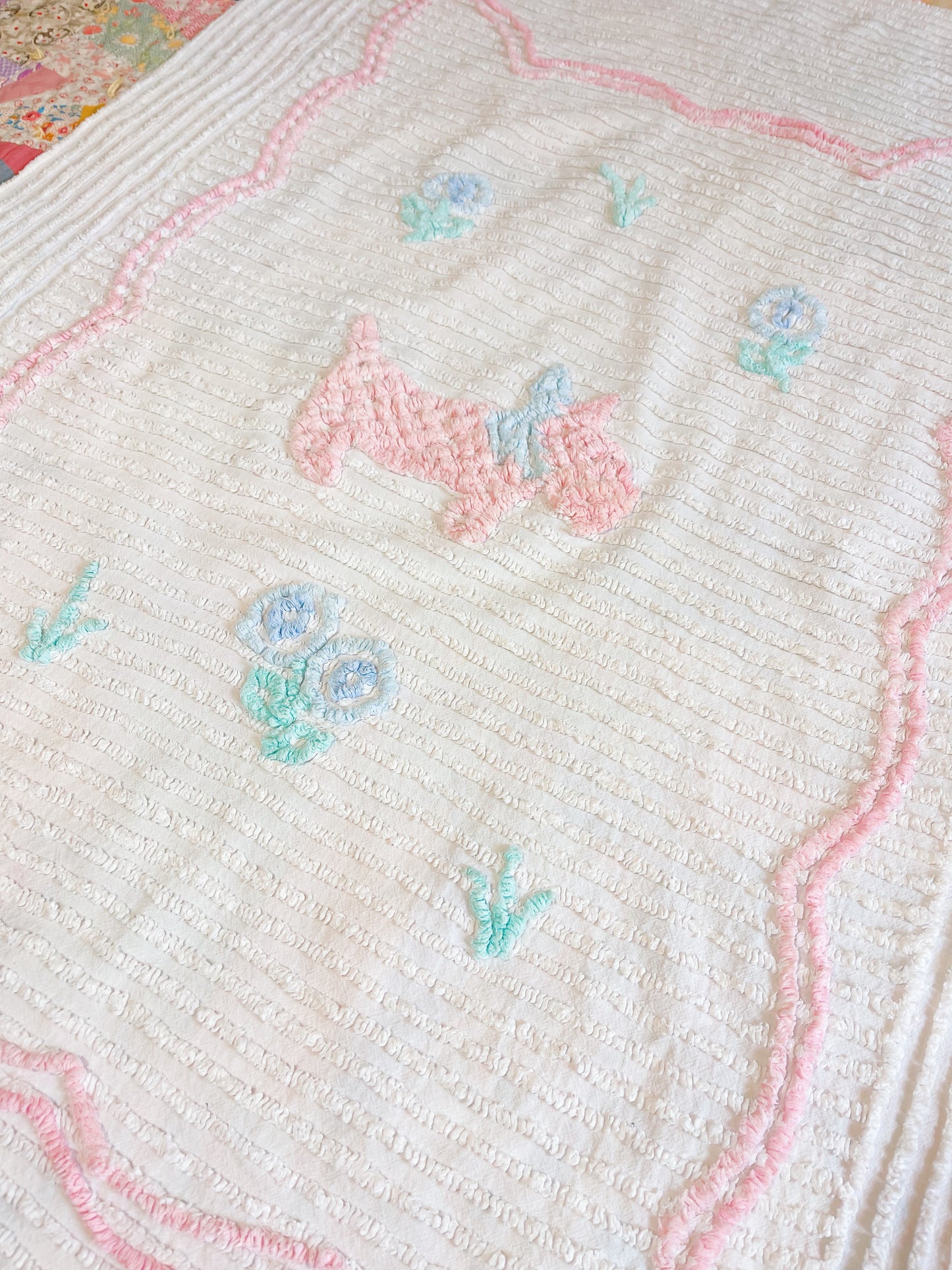 Vintage Chenille Fabric Sheets