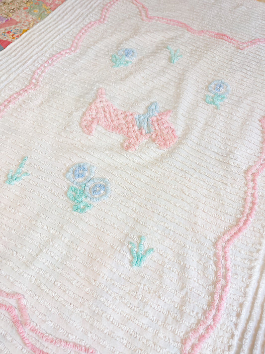 Vintage Chenille Fabric Sheets