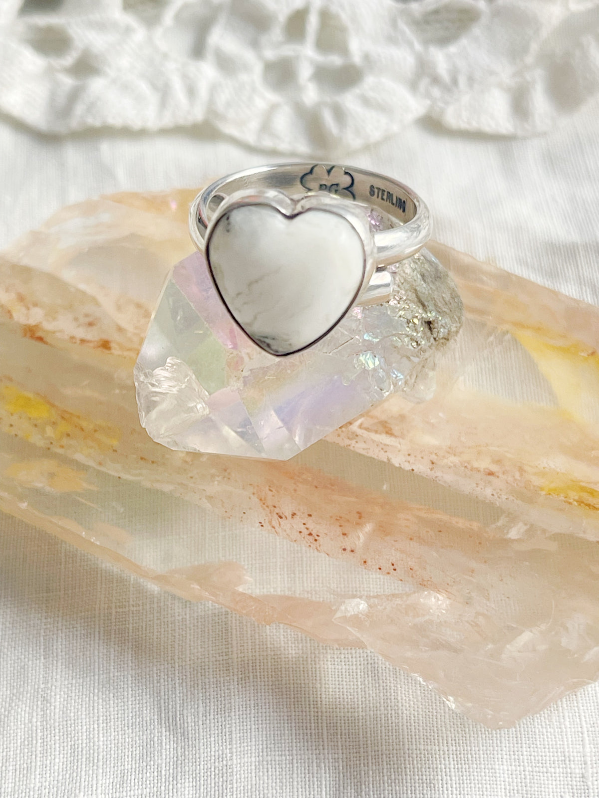 Arnold Goodluck White Buffalo Heart Ring