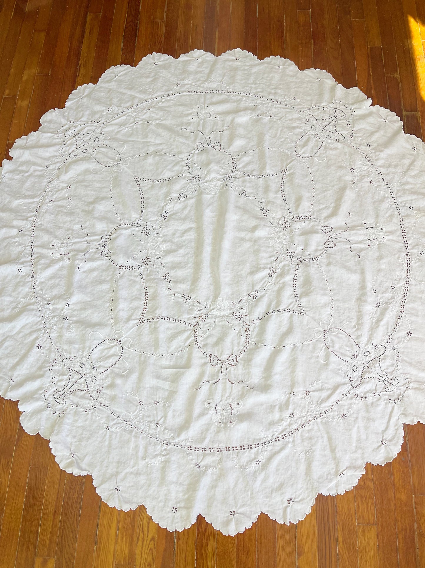 French Antique Linen Tablecloth
