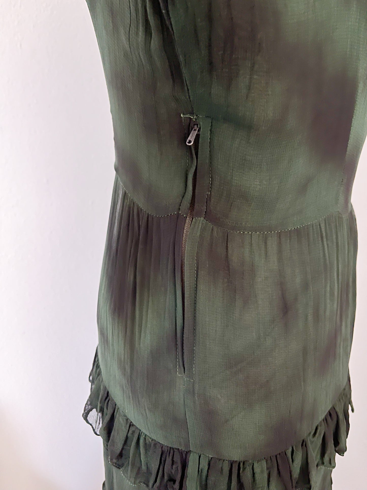 1990’s Moss Green Sheer Long Dress.