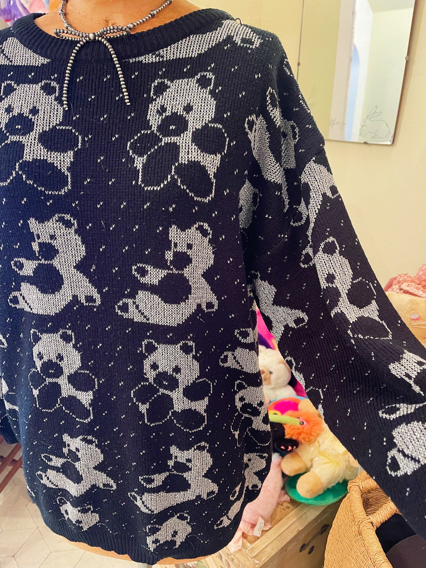 1980s Lame Bears Knit Sweater