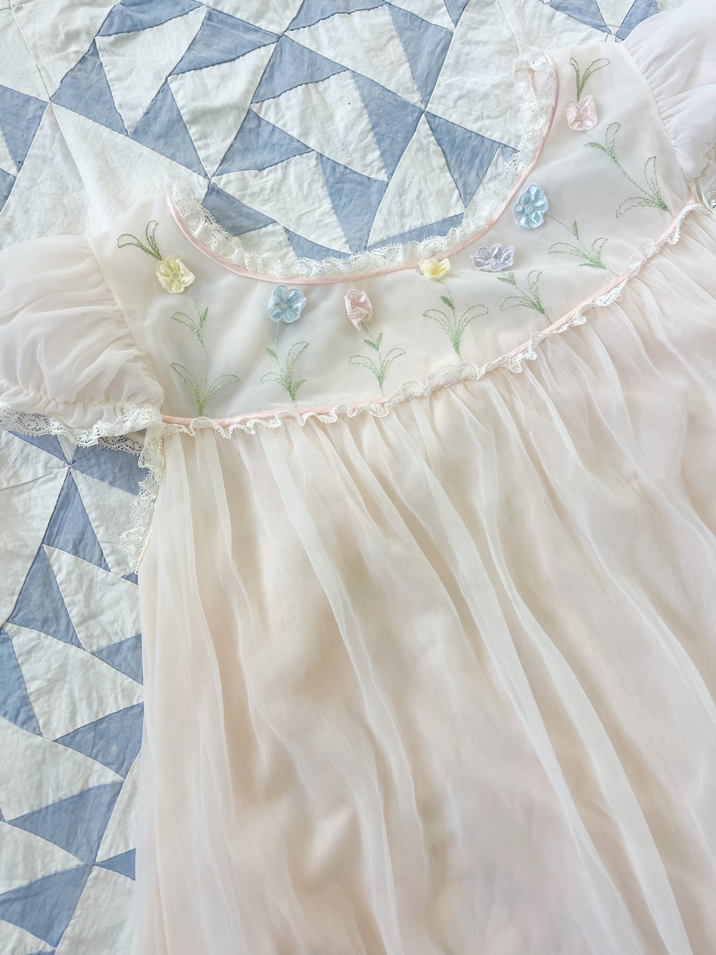 1990s Sheer Baby Pink Babydoll