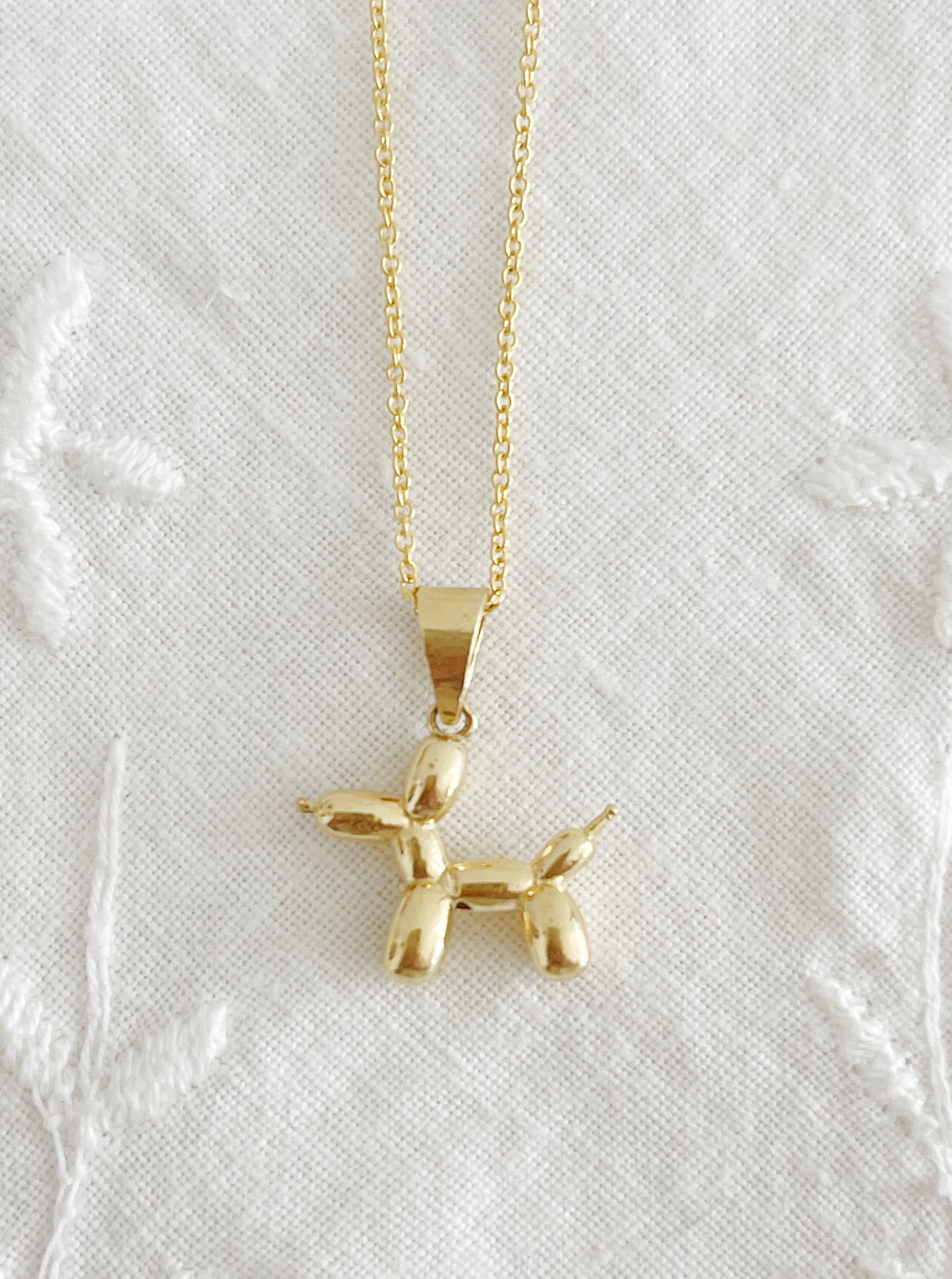 14k Solid Gold Balloon Dog Necklace. So Cute!