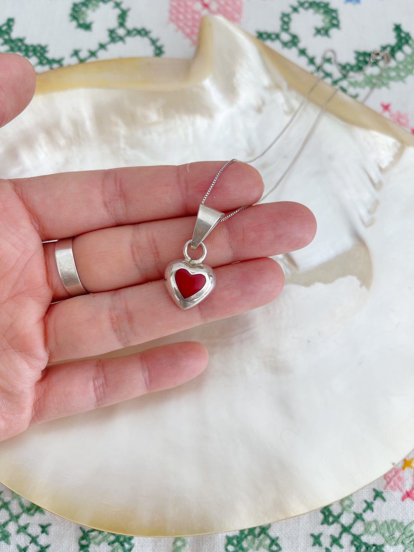 1990’s Tiny Red Heart Pendant.