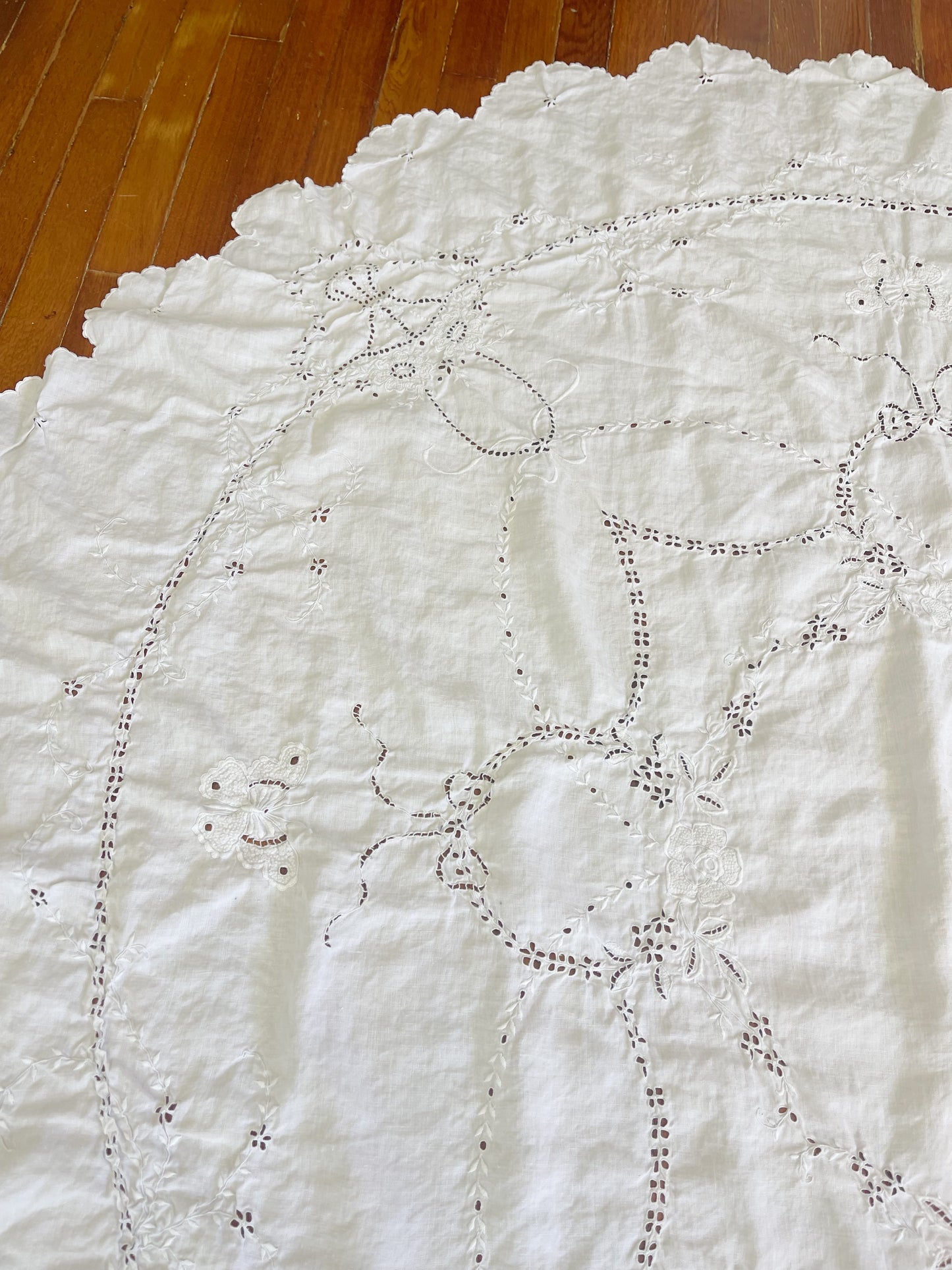 French Antique Linen Tablecloth