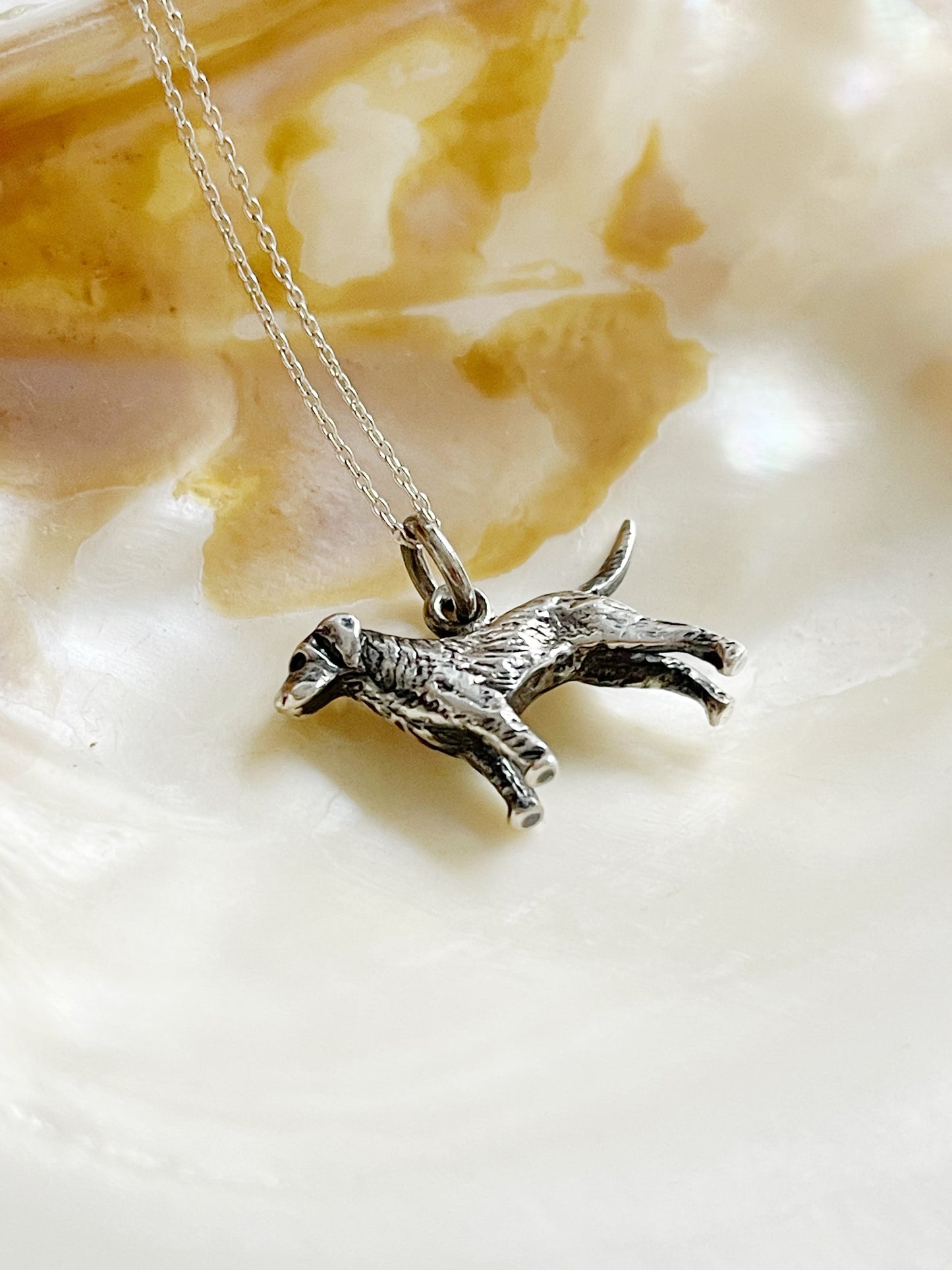 Vintage Silver 925 Dog Charm Pendant