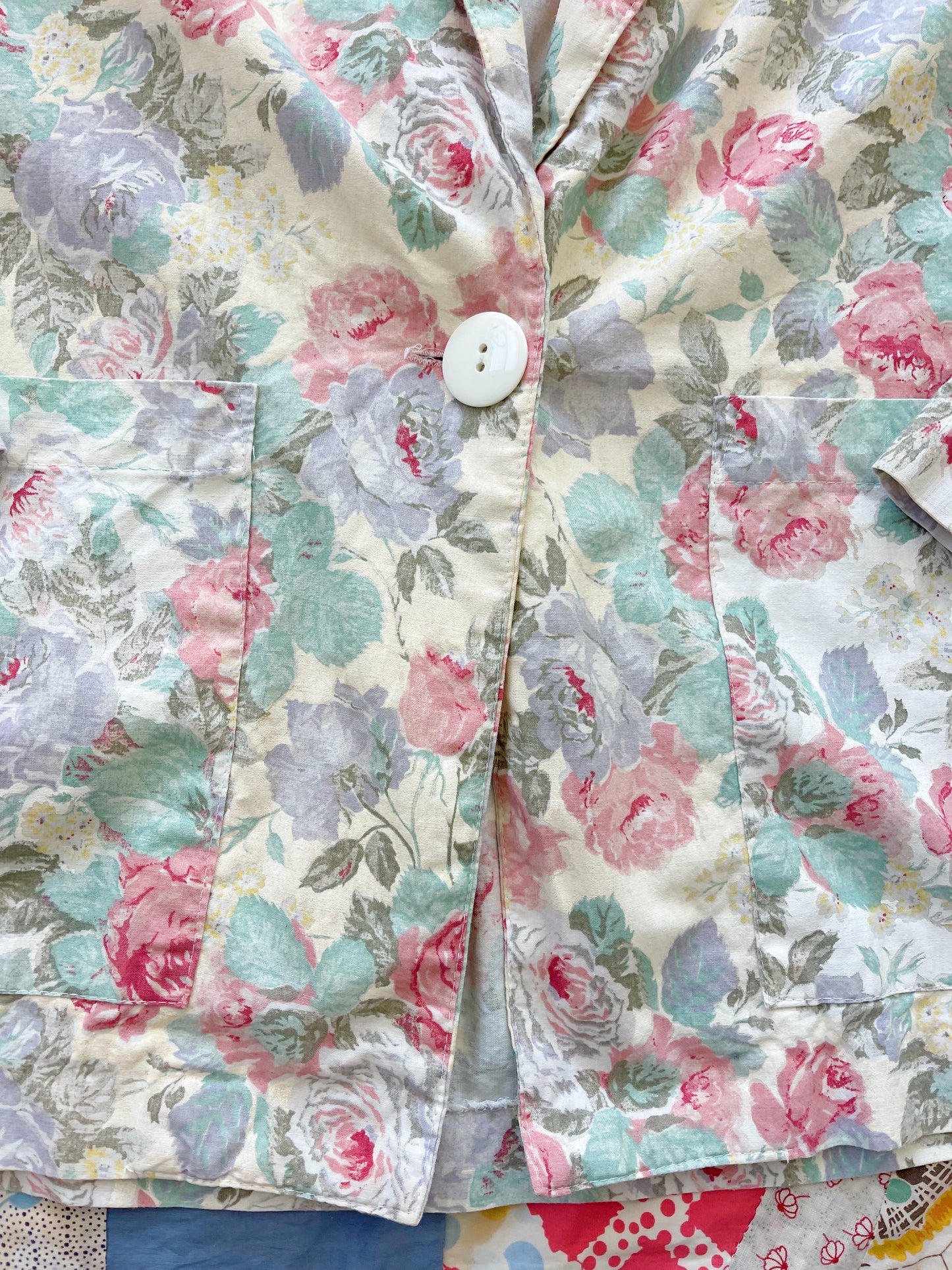 1980s Floral Printed Cotton Jacket