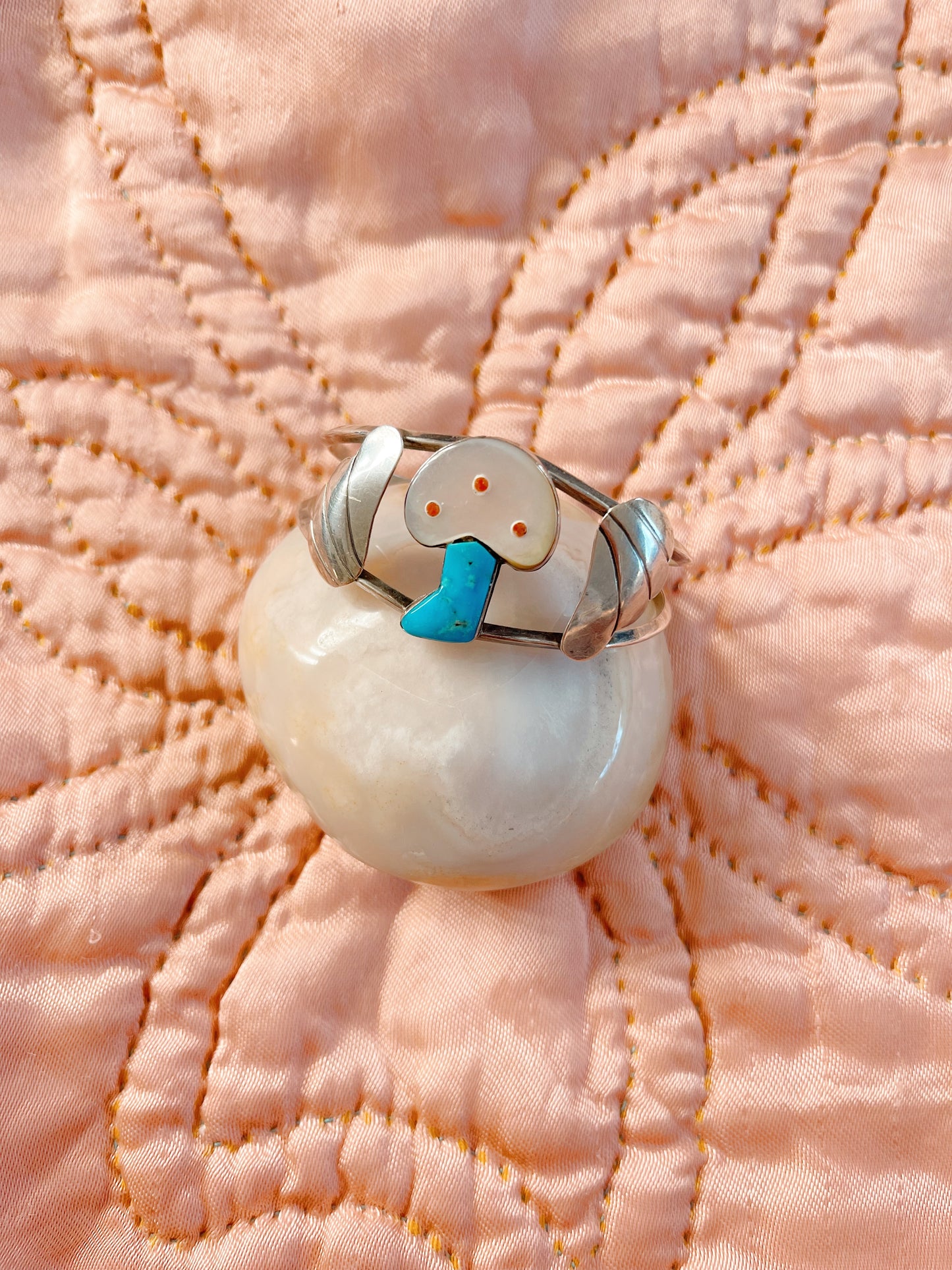 Vintage Zuni Mushroom Cuff Bangle