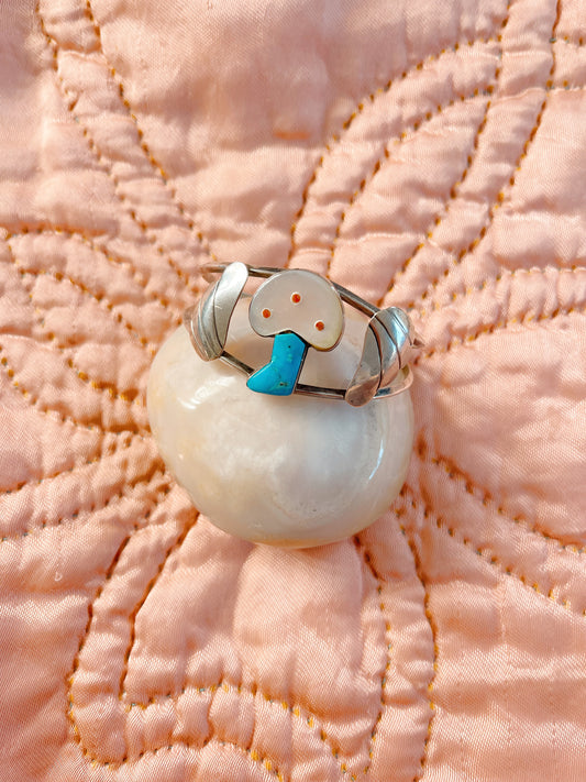 Vintage Zuni Mushroom Cuff Bangle
