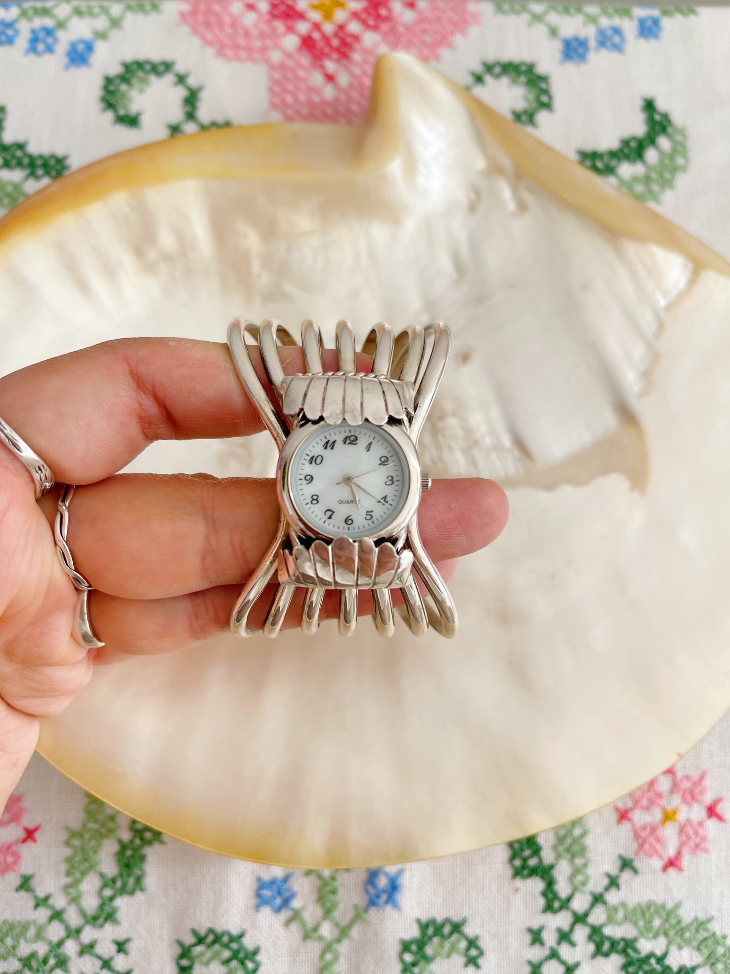 Navajo Silver Cuff Watch.