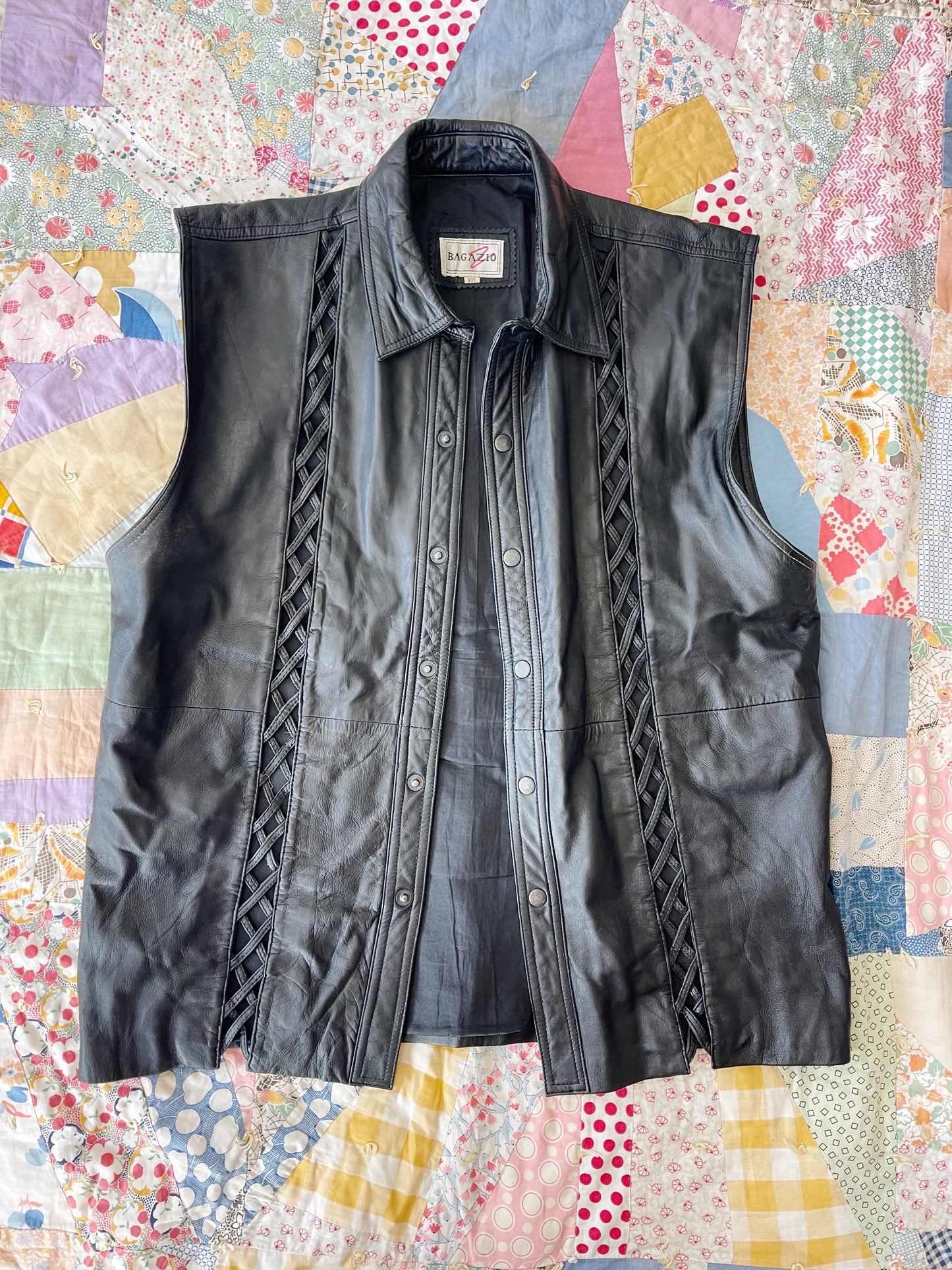 1980s Over Sized Leather Vest