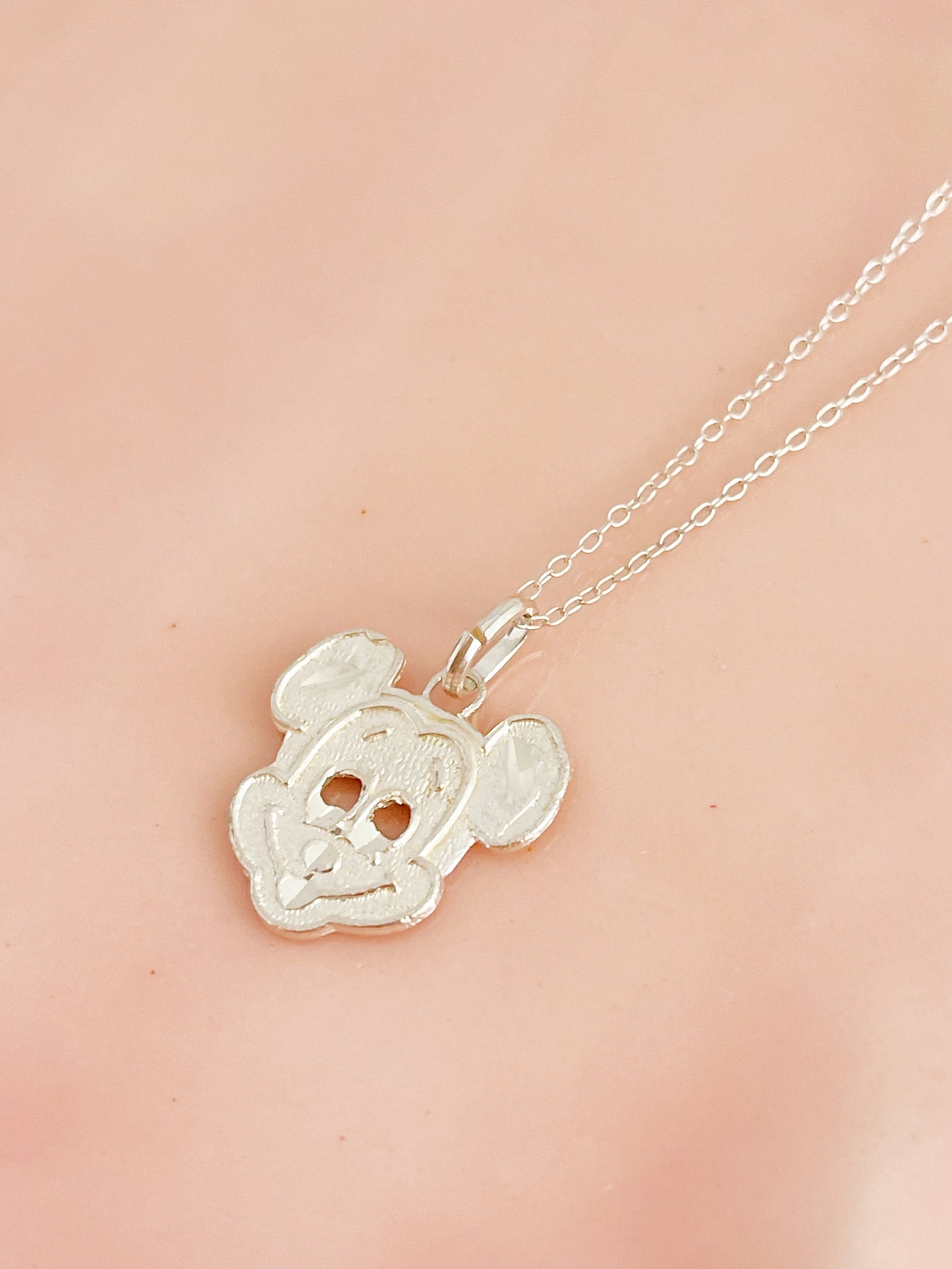 Bootleg Mickey Silver Necklace.