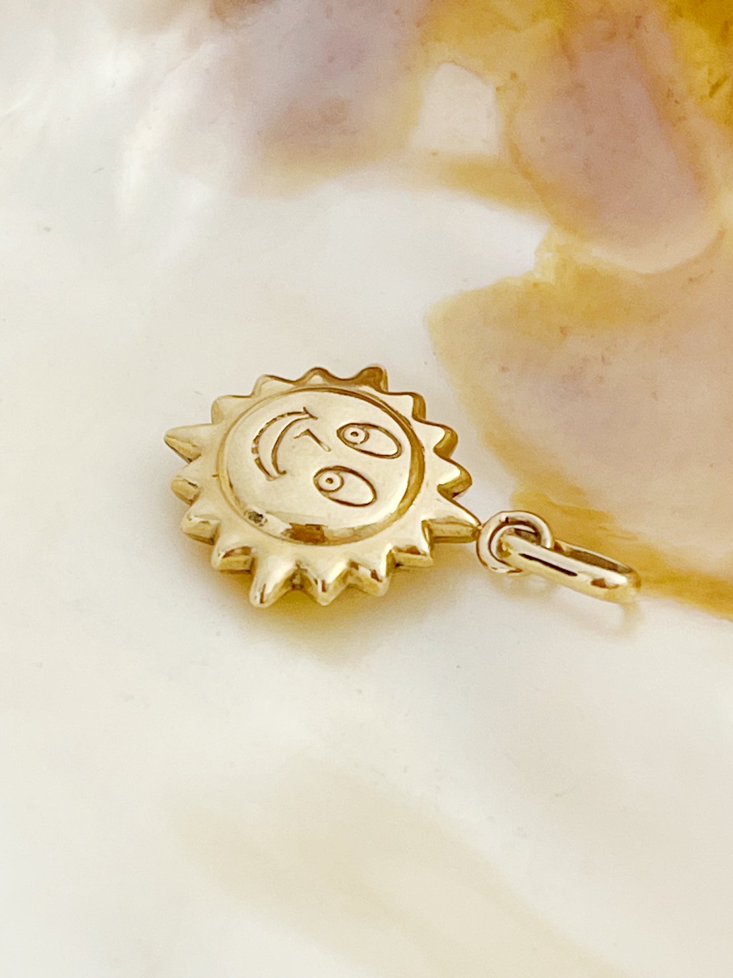 14k Gold Sun Face Necklace. So Cute!