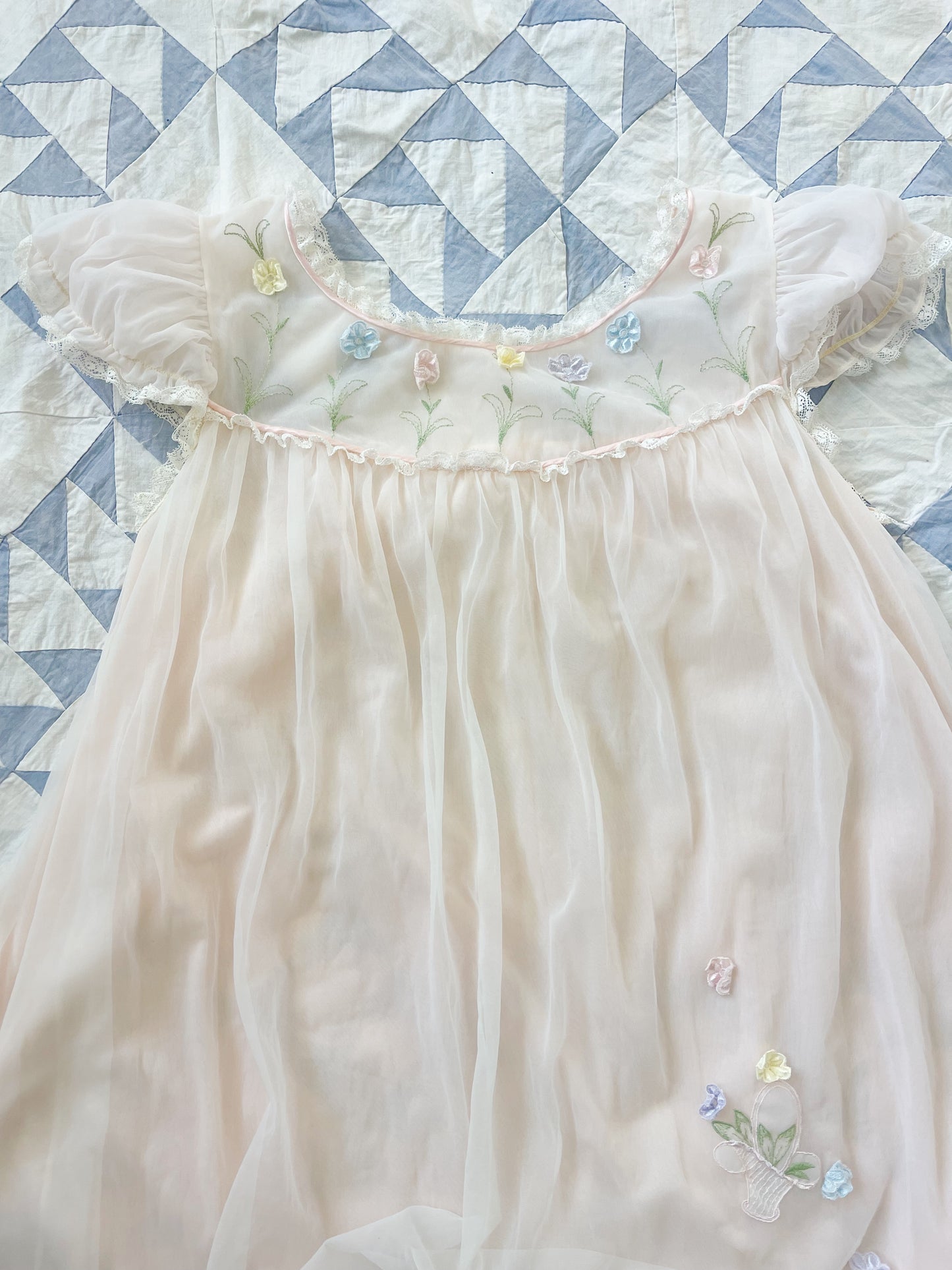 1990s Sheer Baby Pink Babydoll