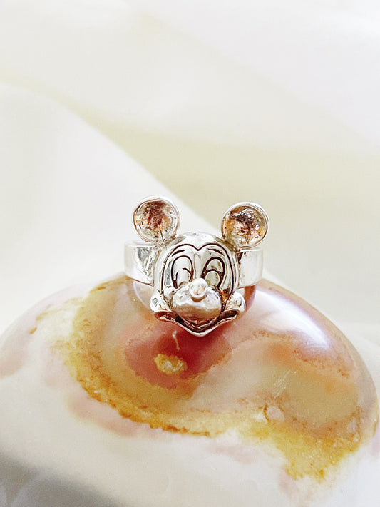 Vintage Mouse Silver 925 Ring.