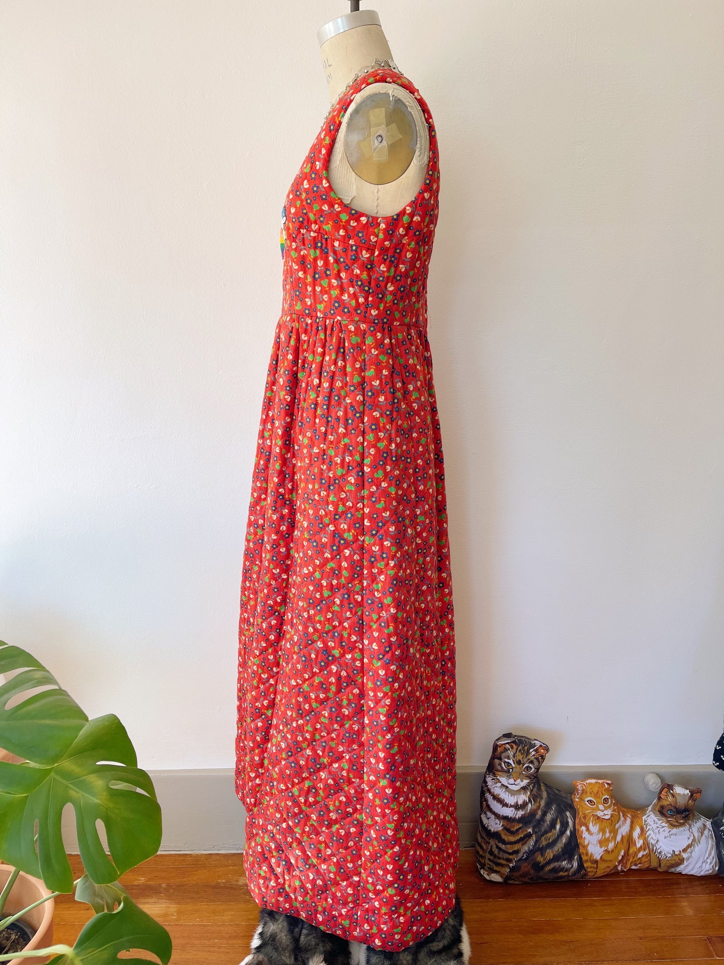 1970s Patched Quilting Long Dress