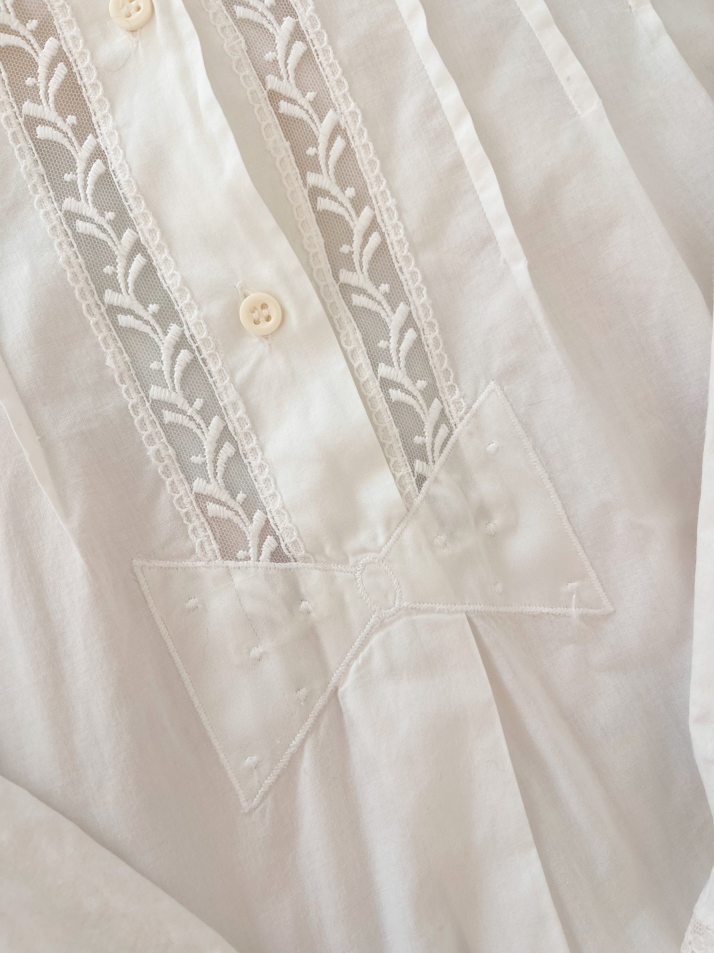Vintage Cotton Ribbon Long Dress