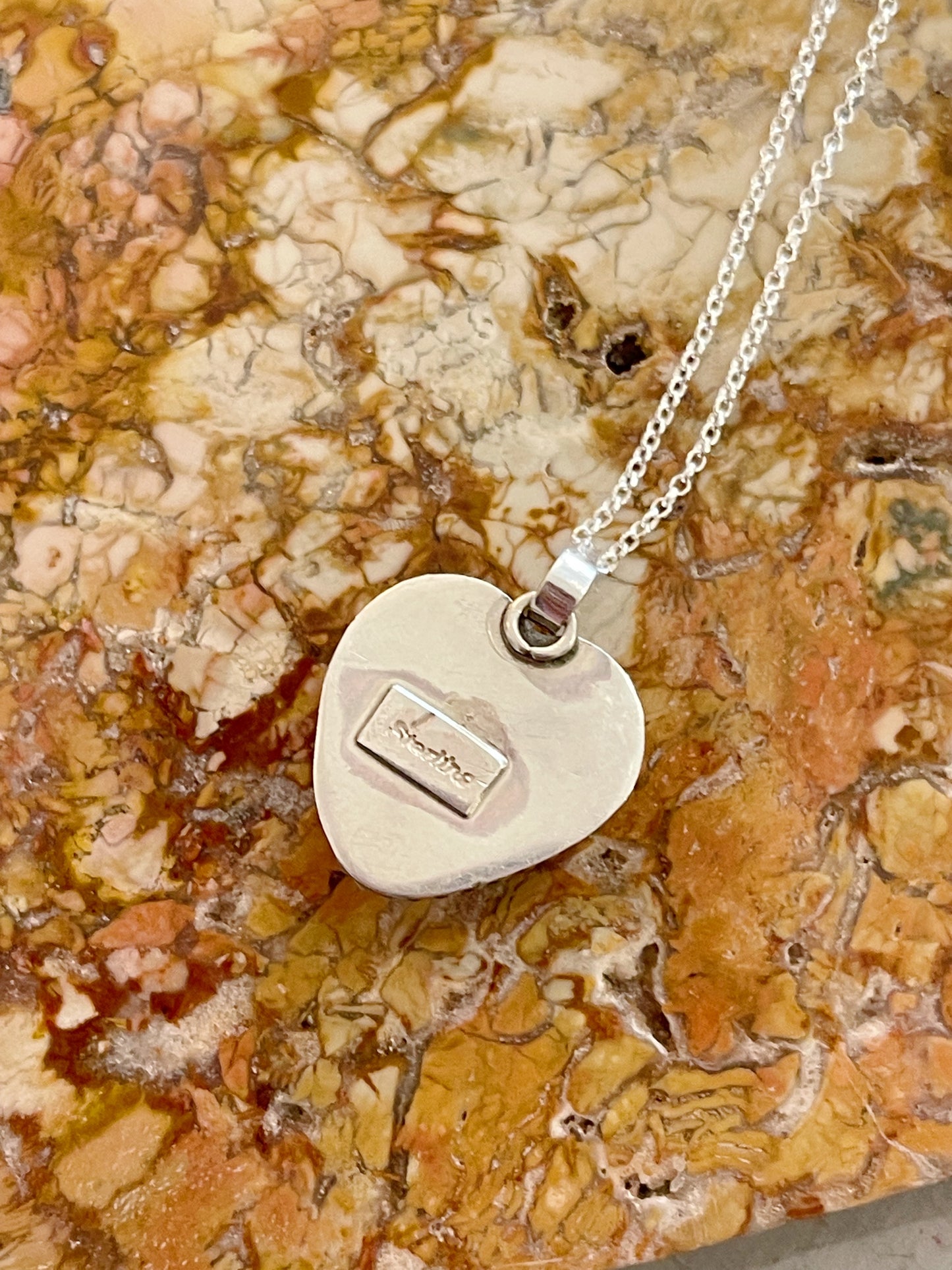 Pink Conch Heart Necklace By Navajo