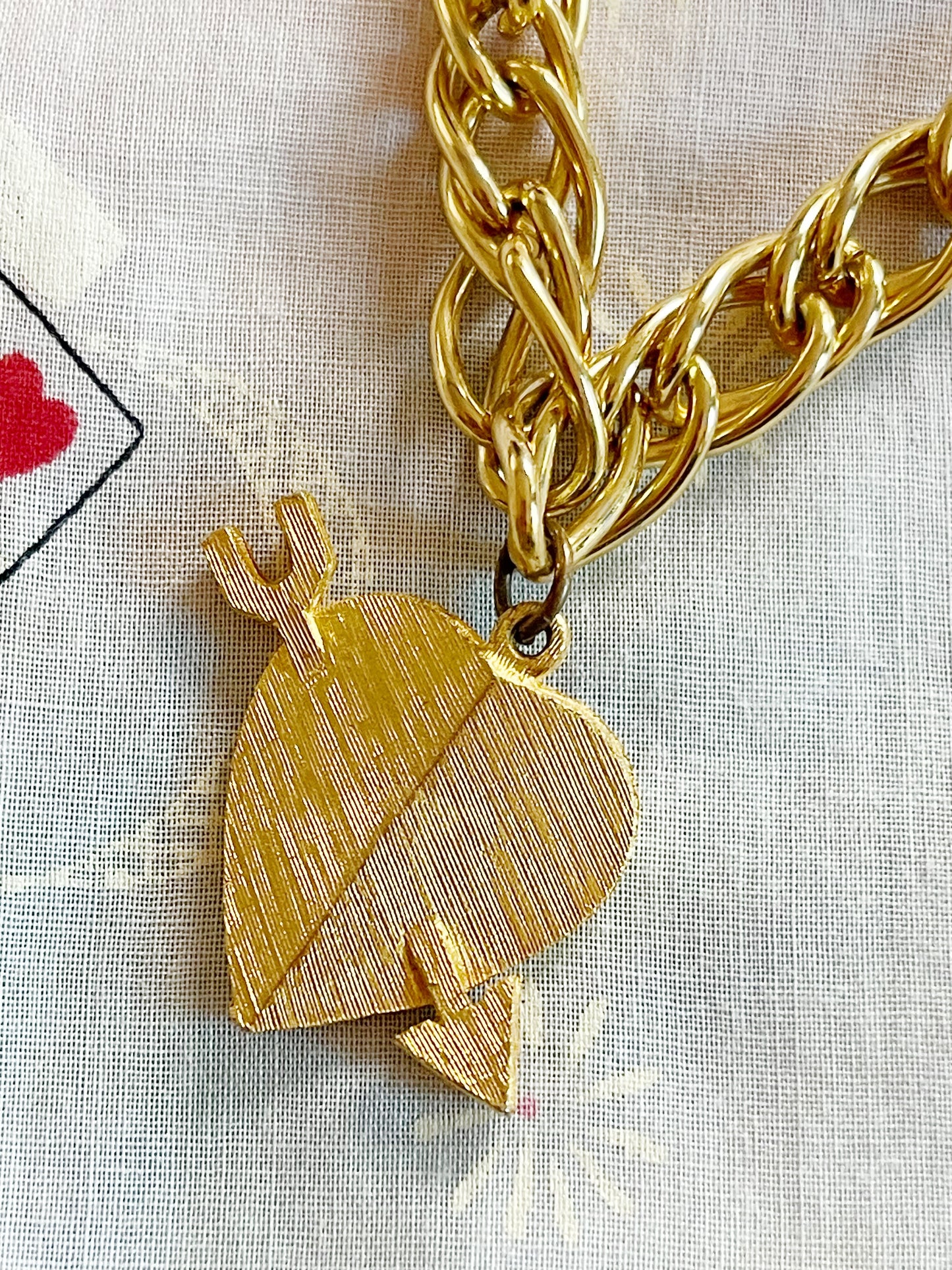 Vintage 1960s Heart Gold Plated Bracelet