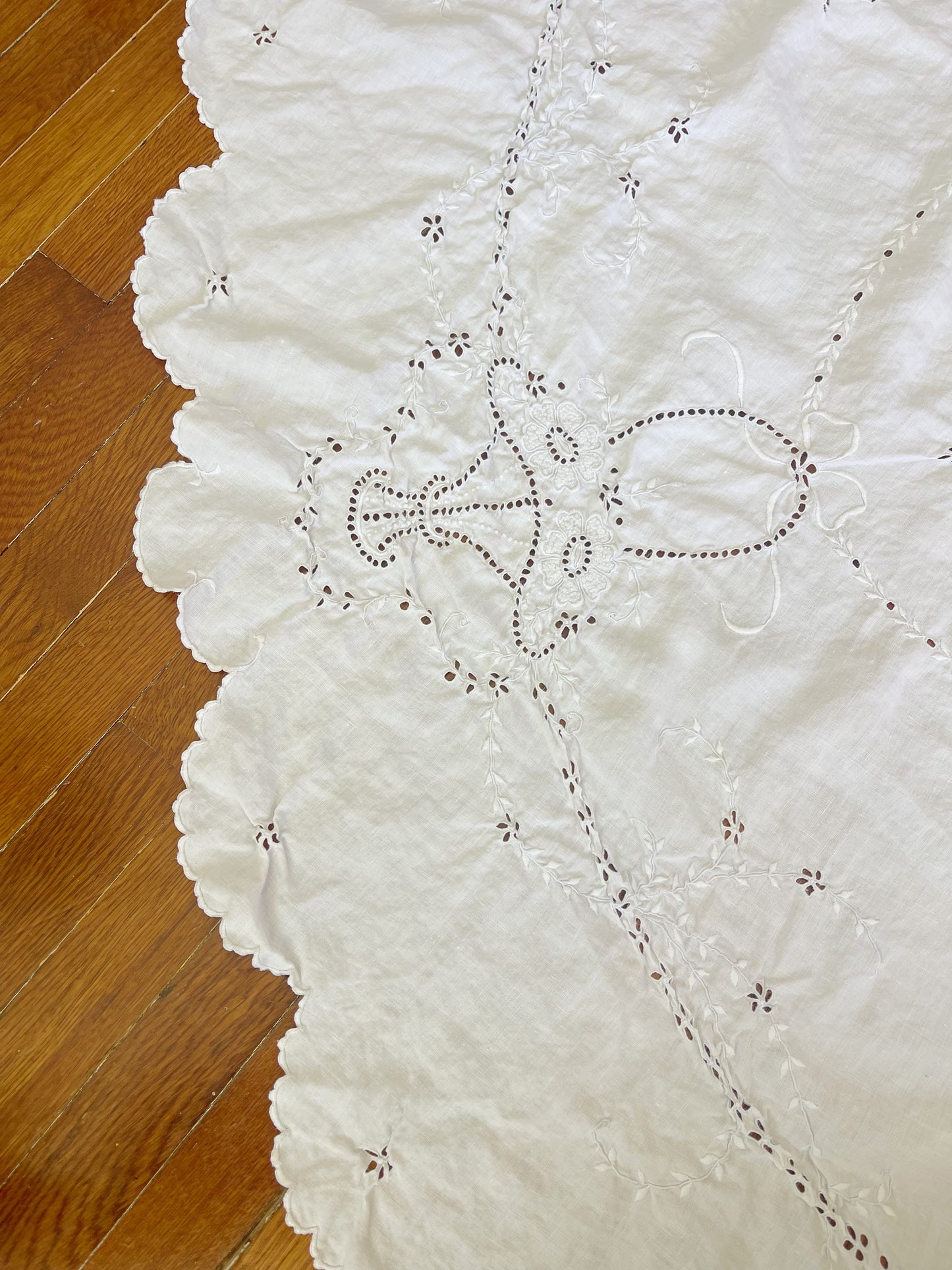 French Antique Linen Tablecloth