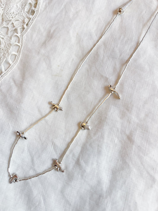 Zuni Silver Animal Fetishes Necklace (Short)
