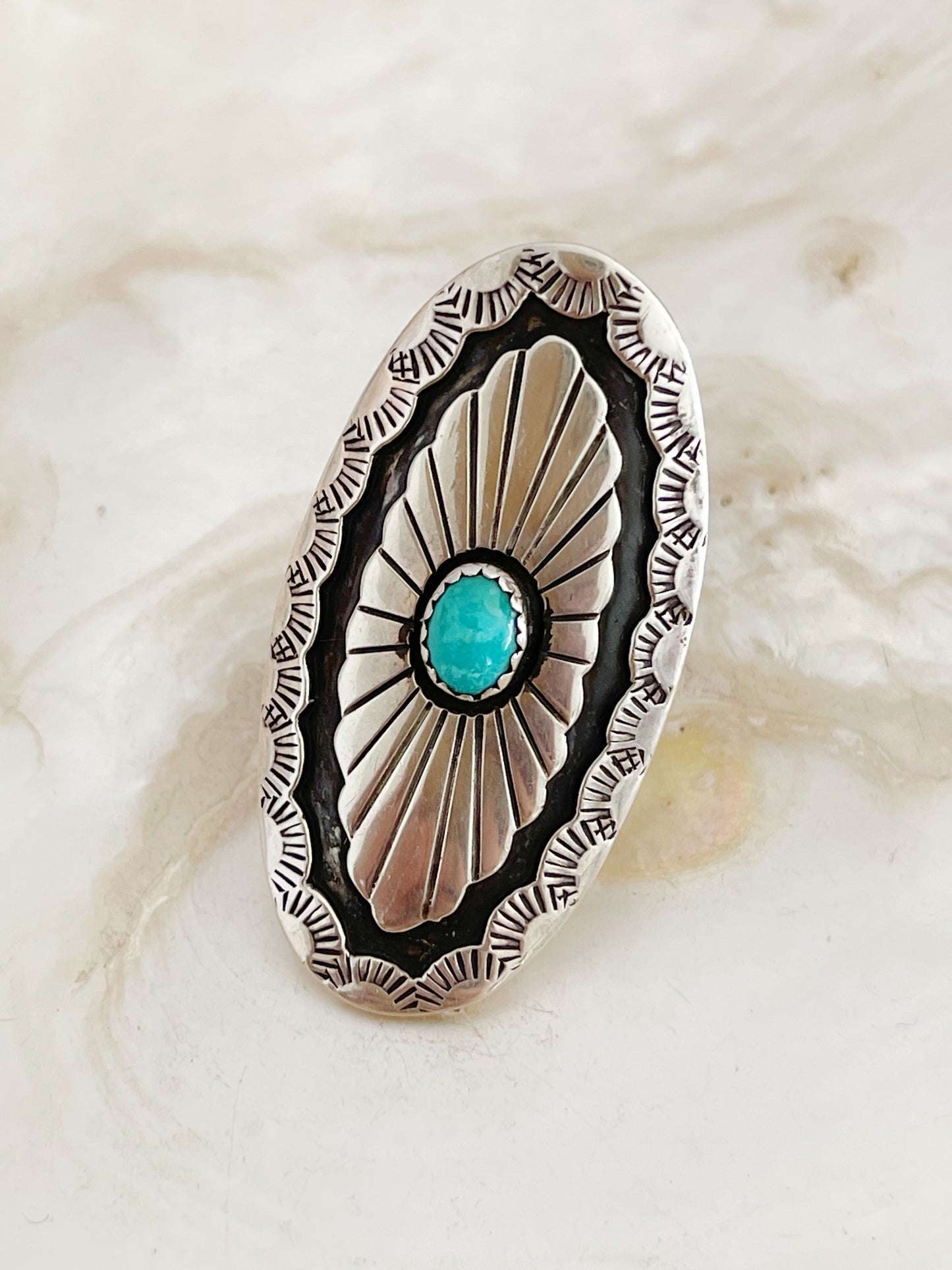 Navajo Oval Turquoise Ring.