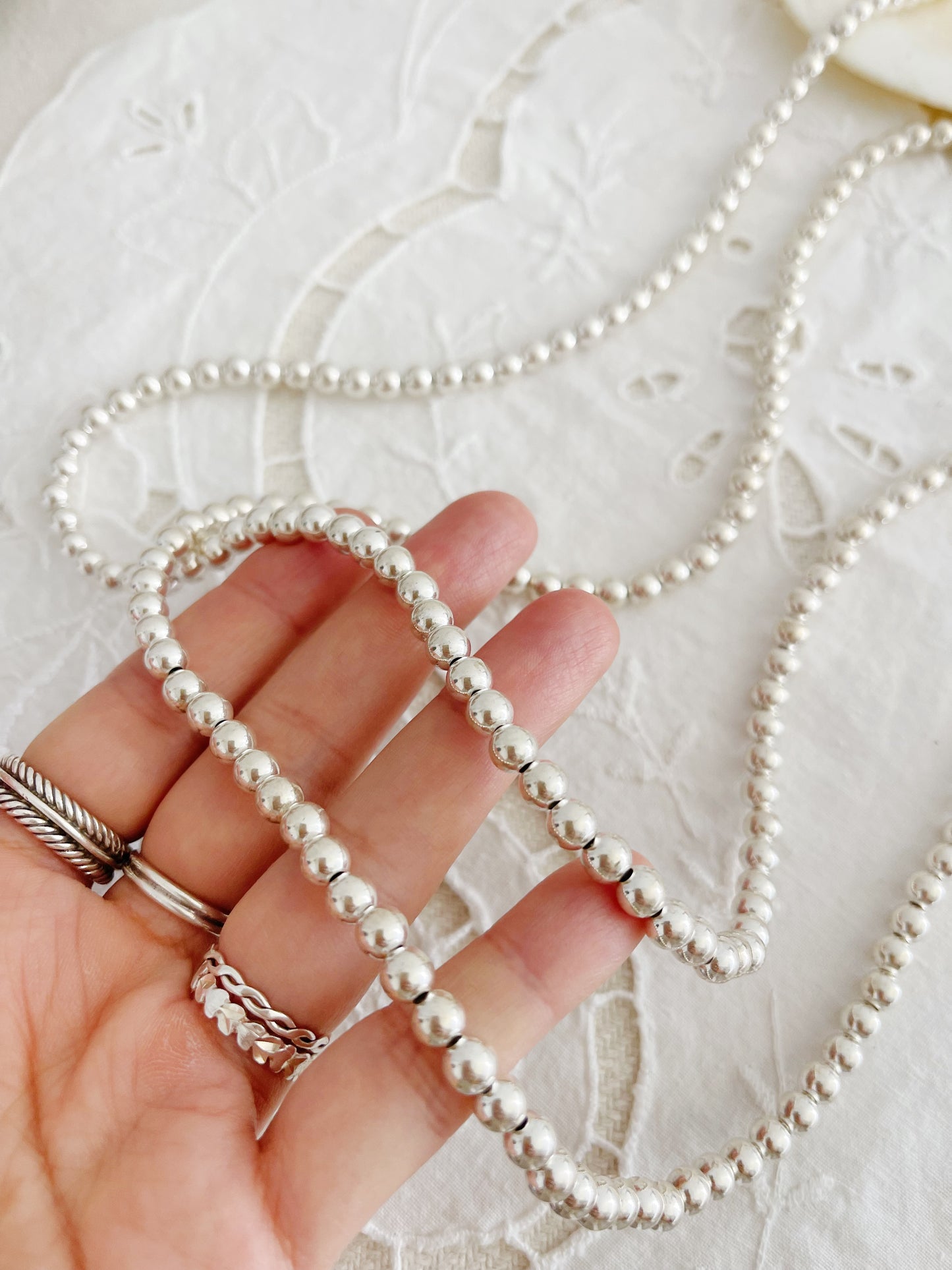 Super Long ! Navajo Pearl Necklace. 51 inc.