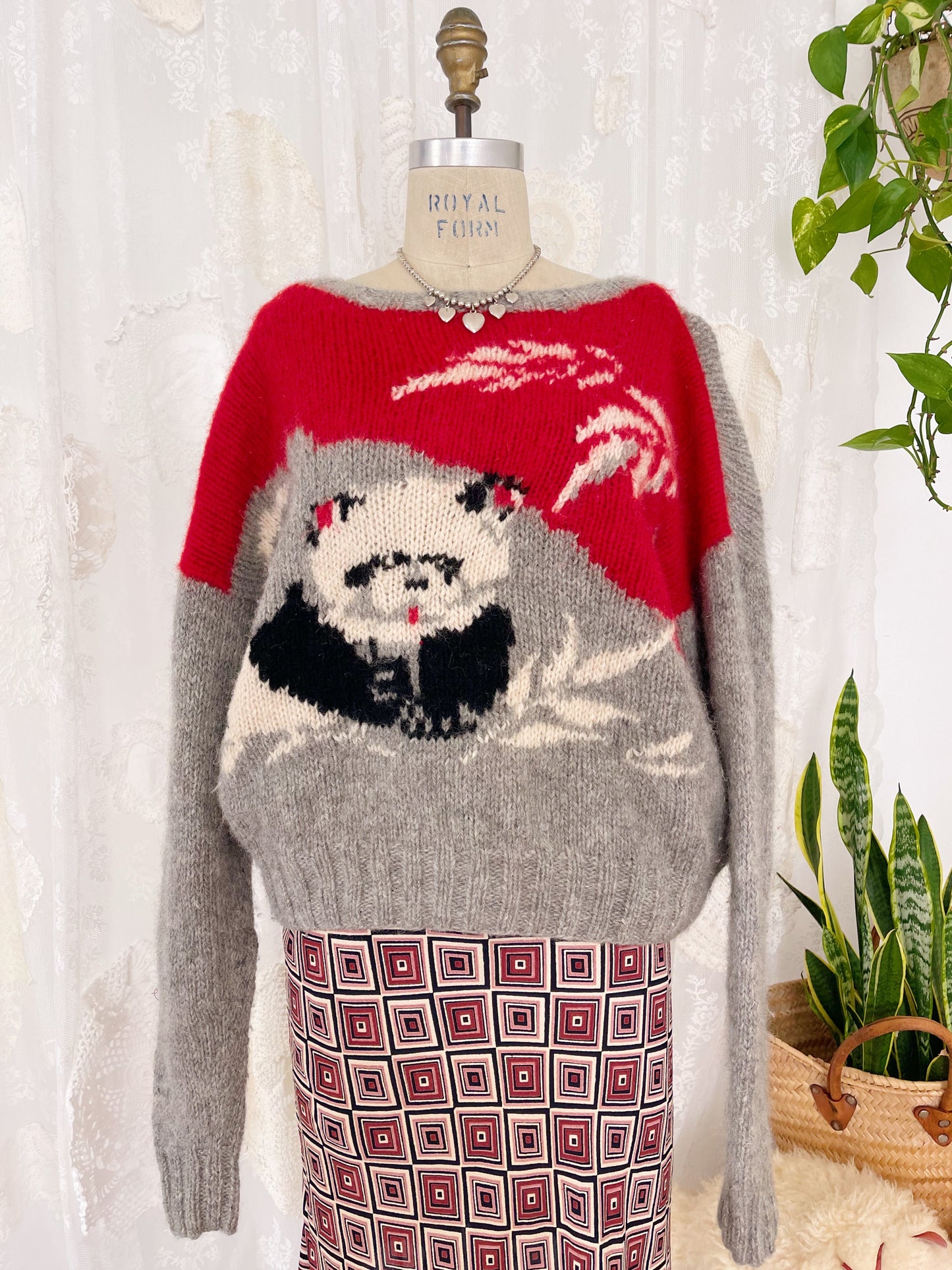 Vintage Wool Panda Sweater