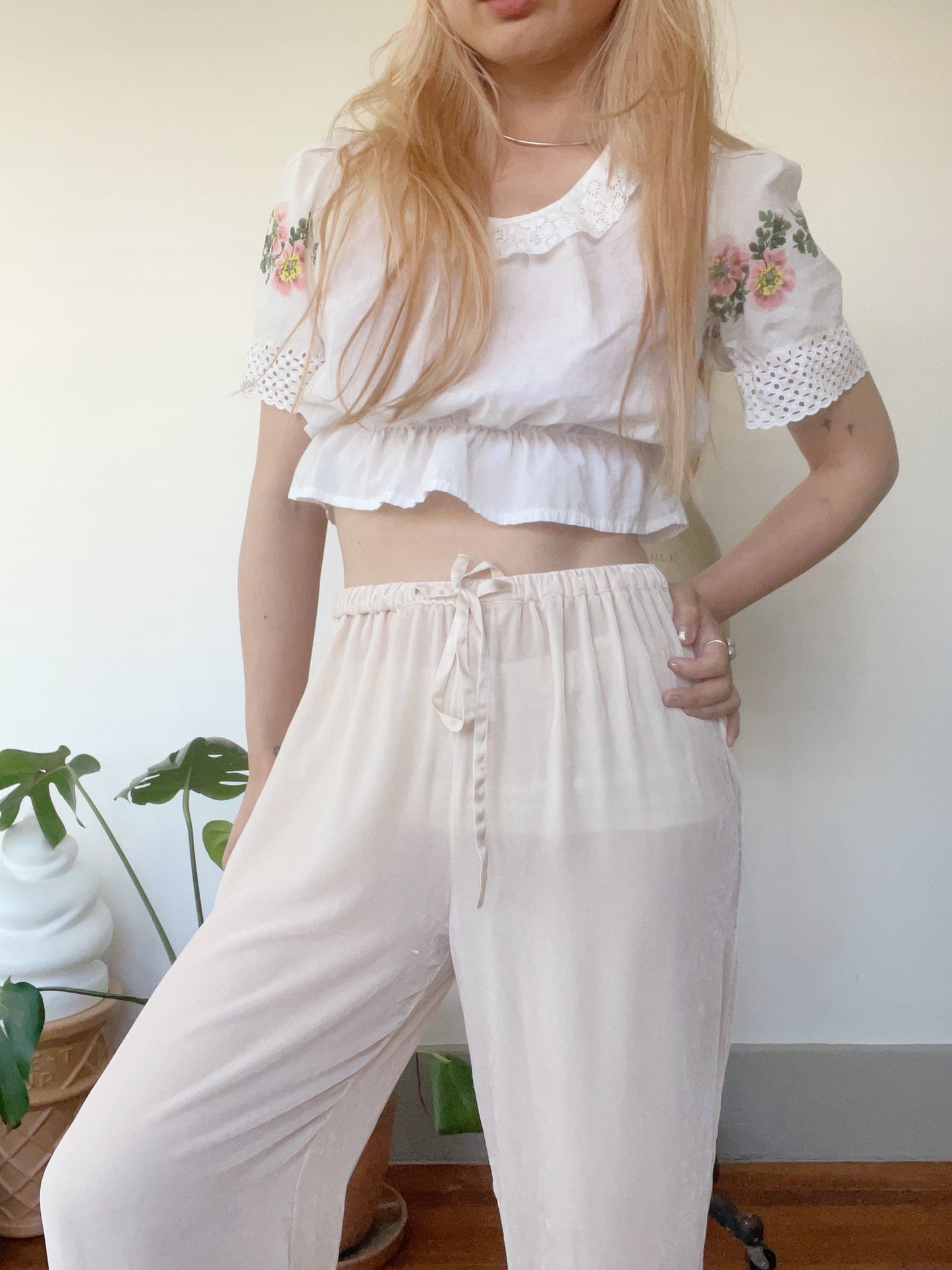 1990s Silk Lovely Long Pants