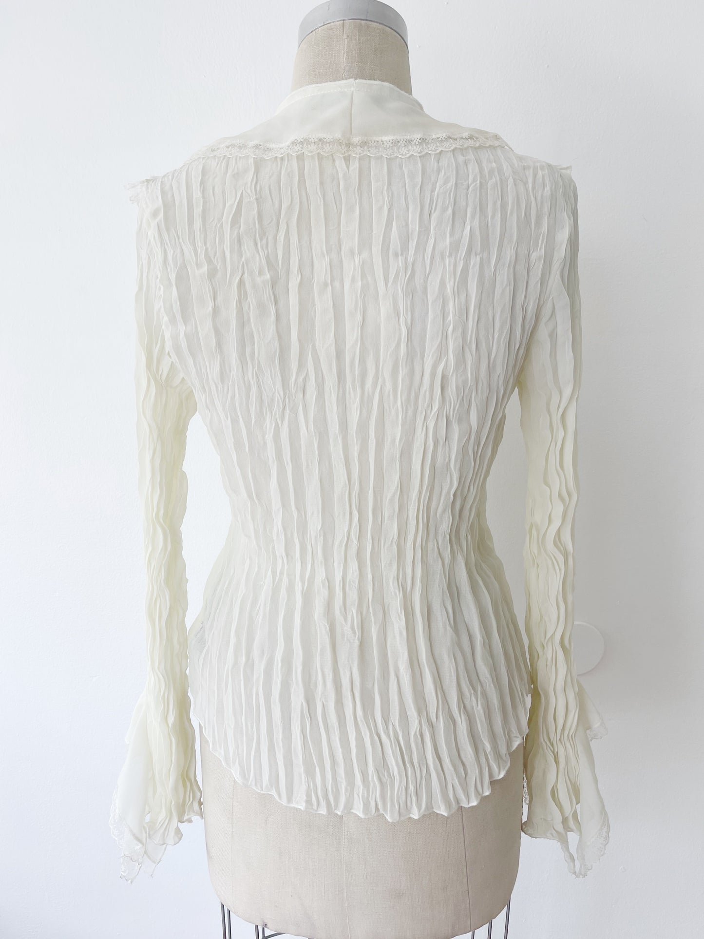 Grill and Lace White Blouse