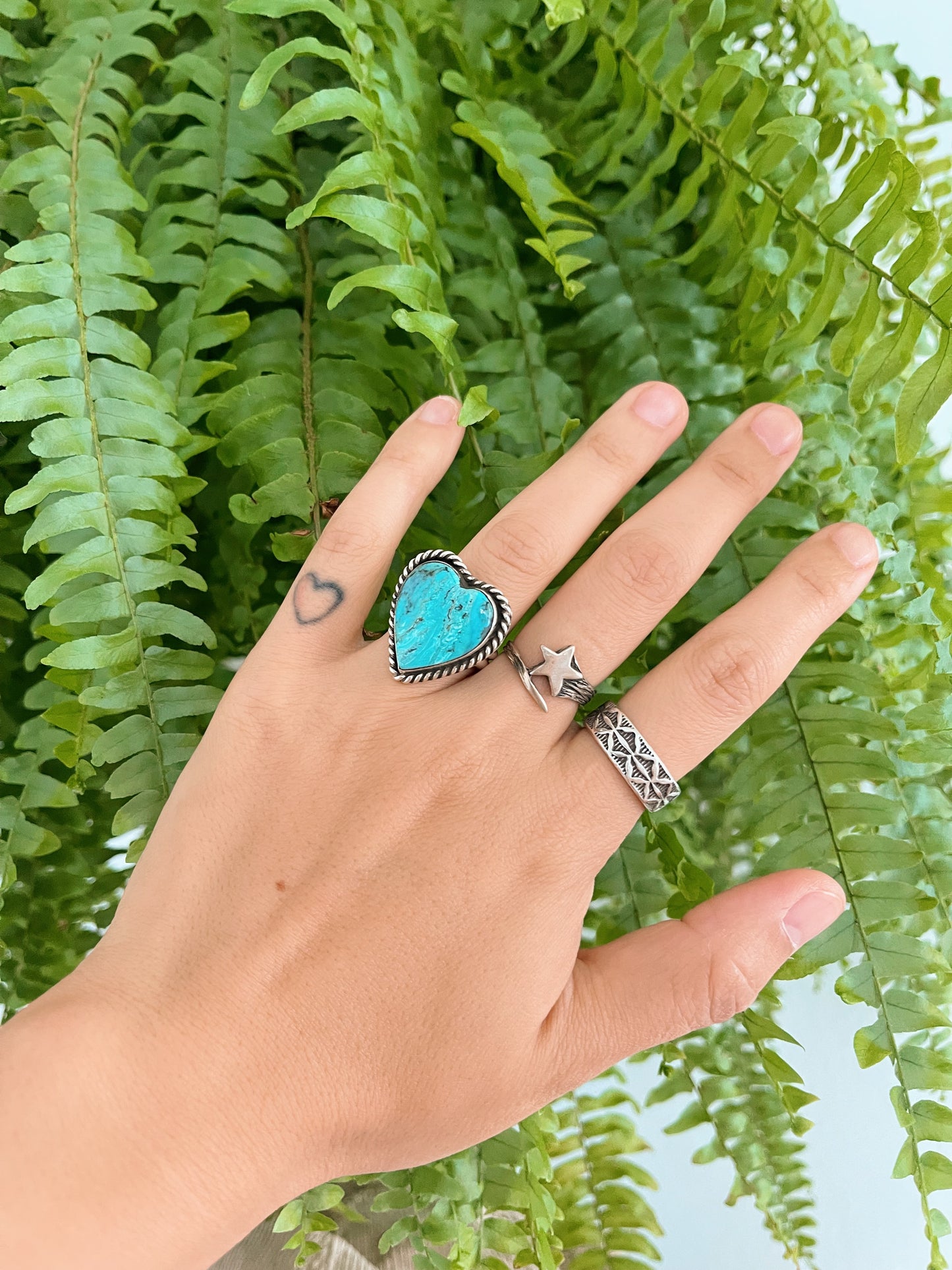 Navajo Turquoise Heart Ring.