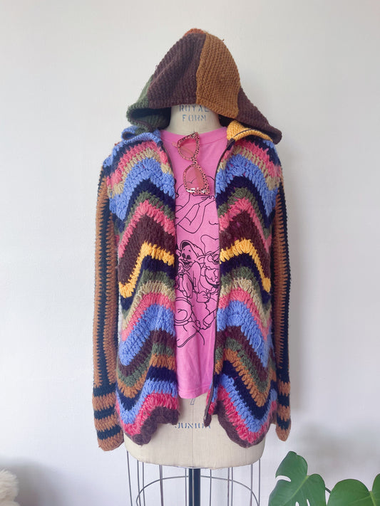Bloc Knitting Zipper Blouson