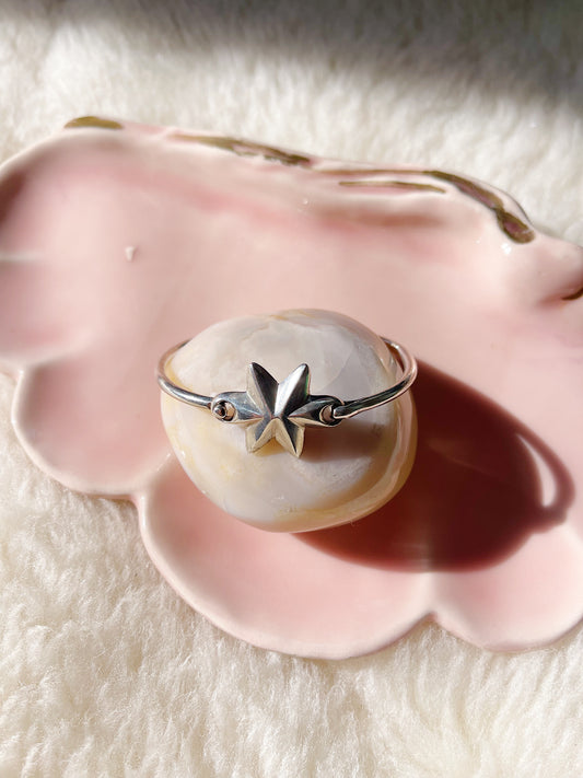 1980s Silver Star Bangle Cuff