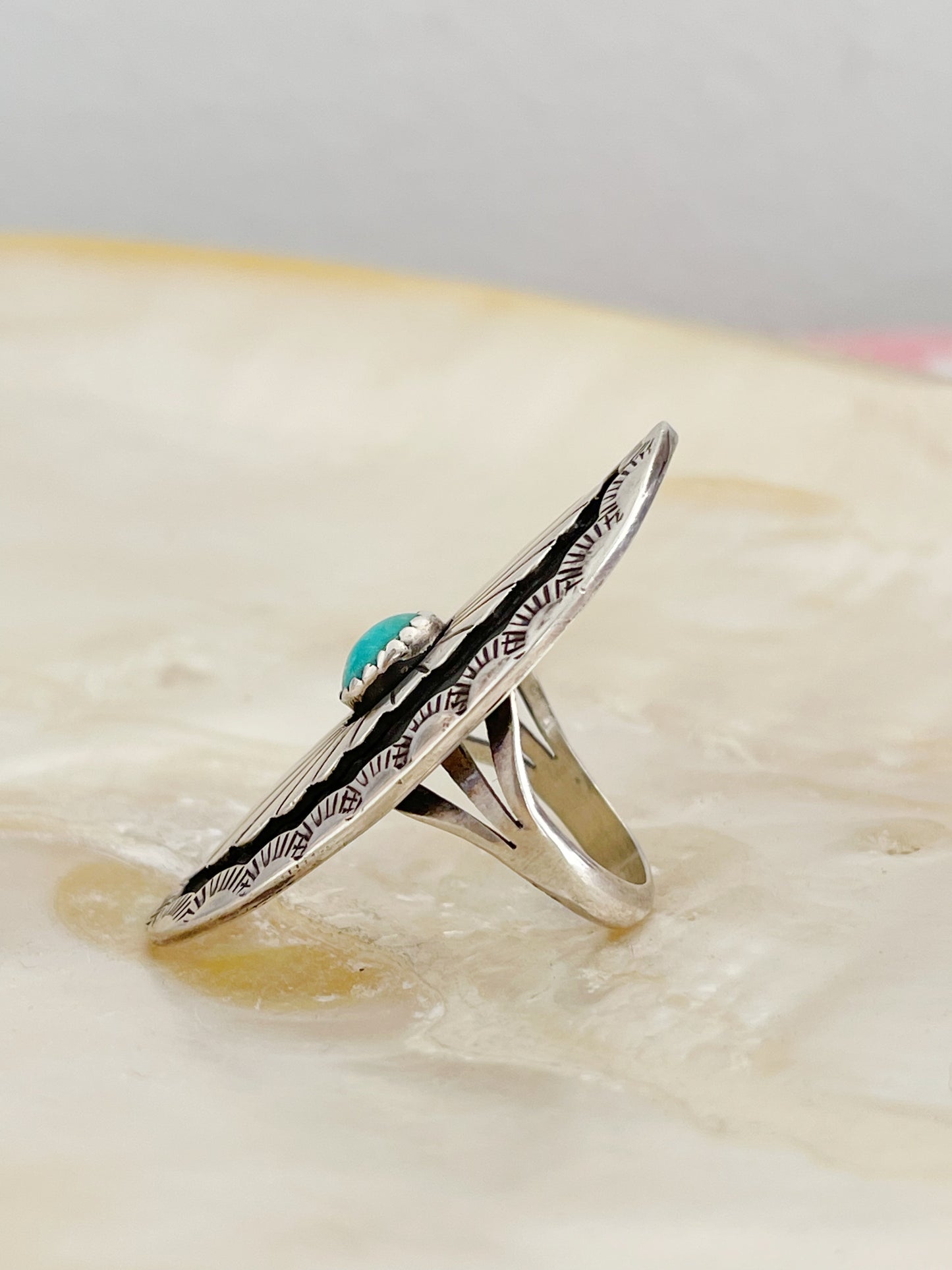 Navajo Oval Turquoise Ring.