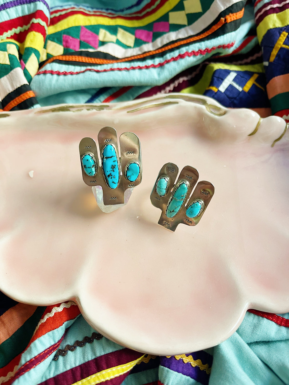 Fred Peters Cactus With Turquoise Ring