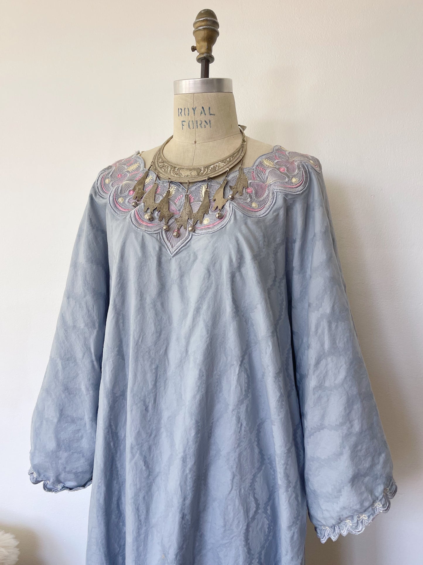 1990s Pail Colored Cotton Dress