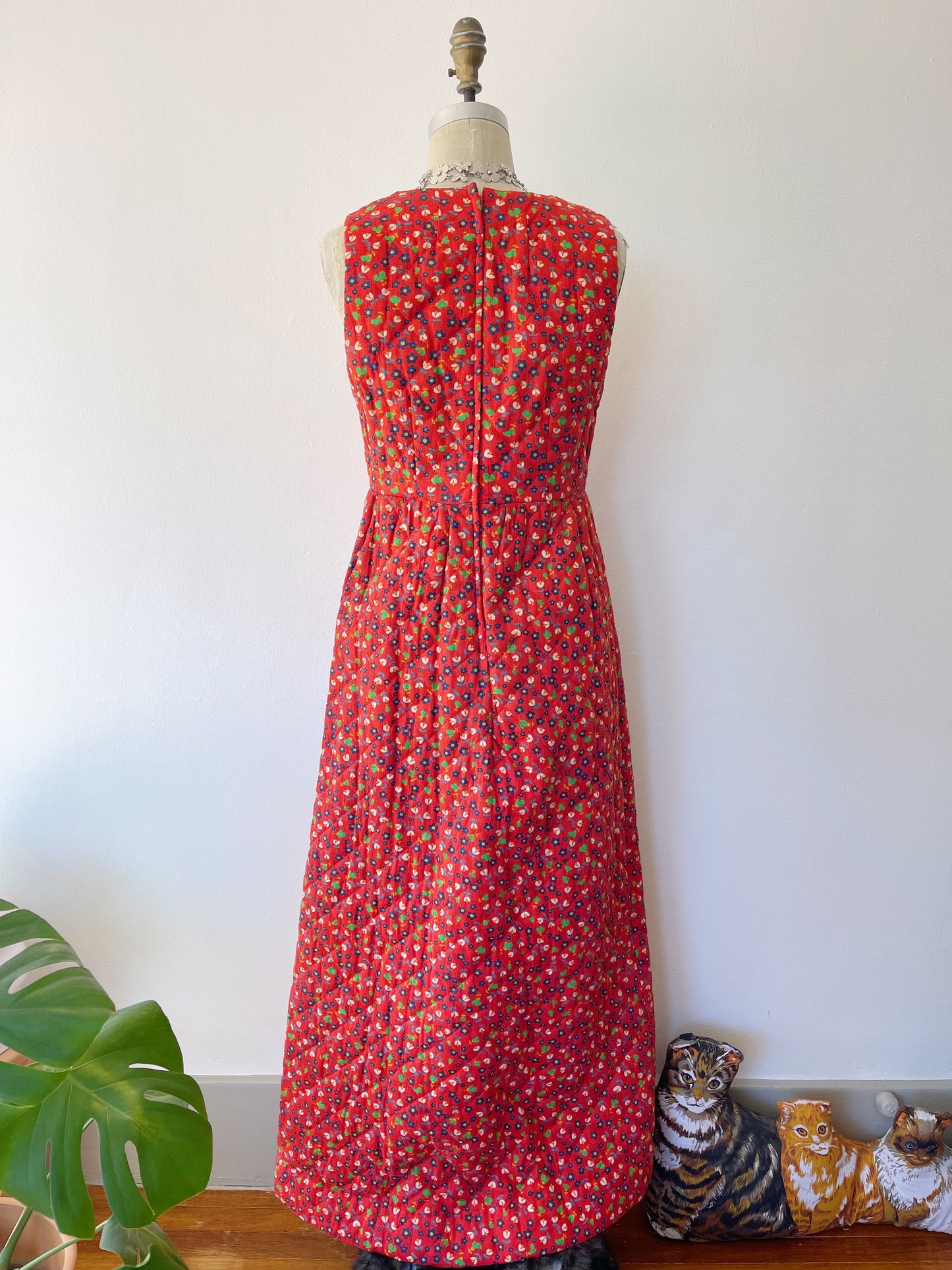 1970s Patched Quilting Long Dress