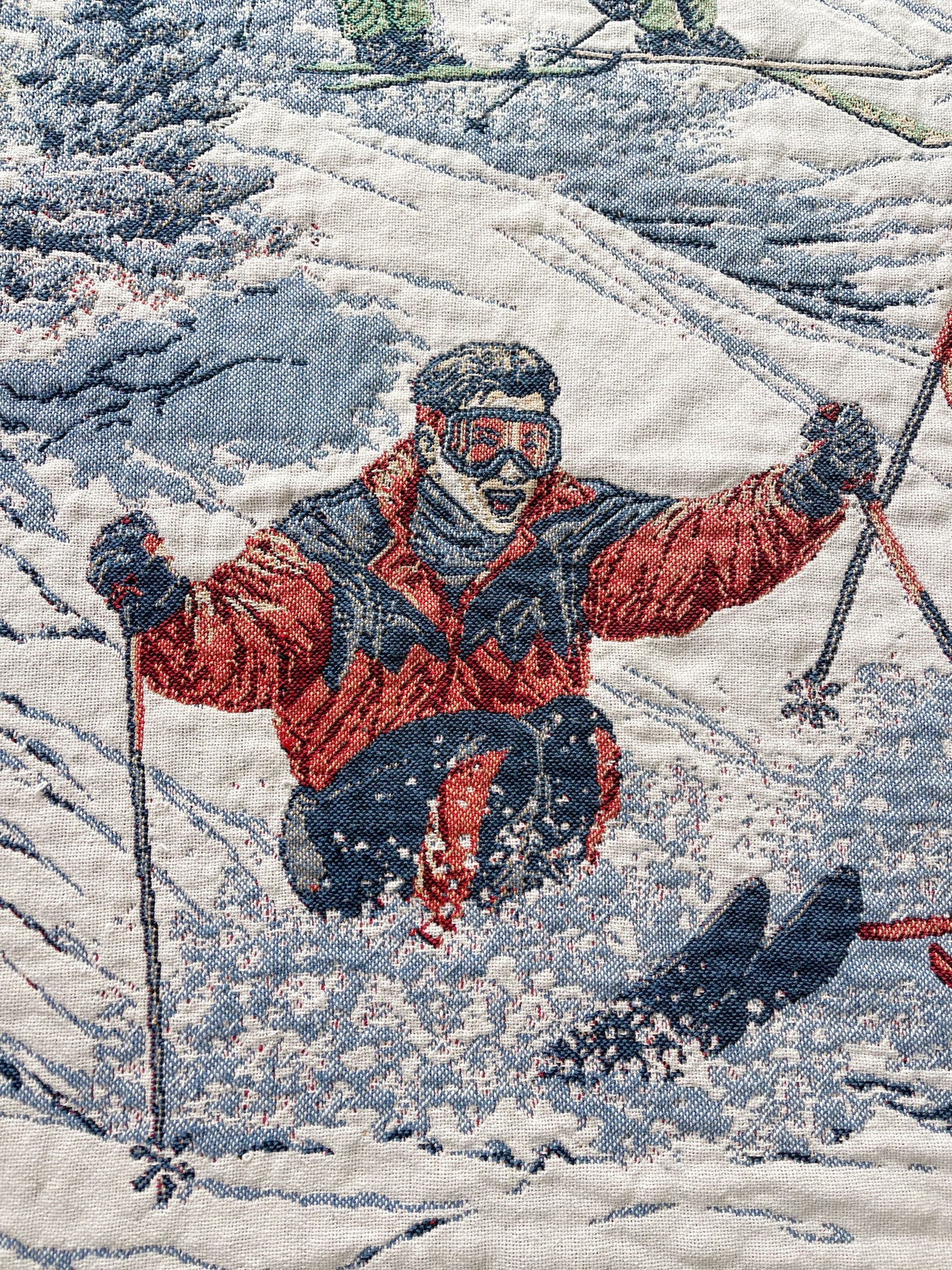 1990s Skier Cotton Blanket