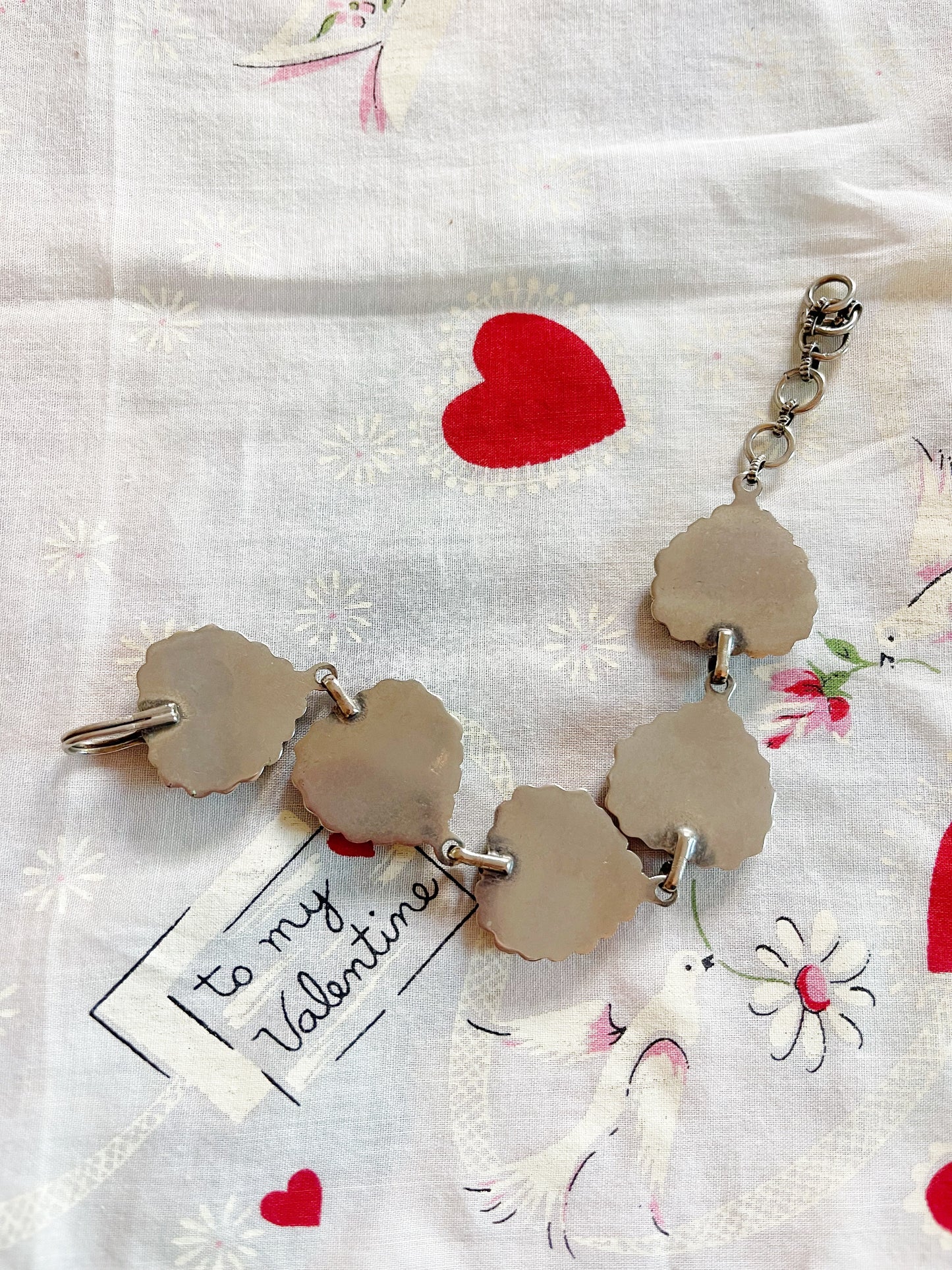 Vintage Enamel Heart Bracelet