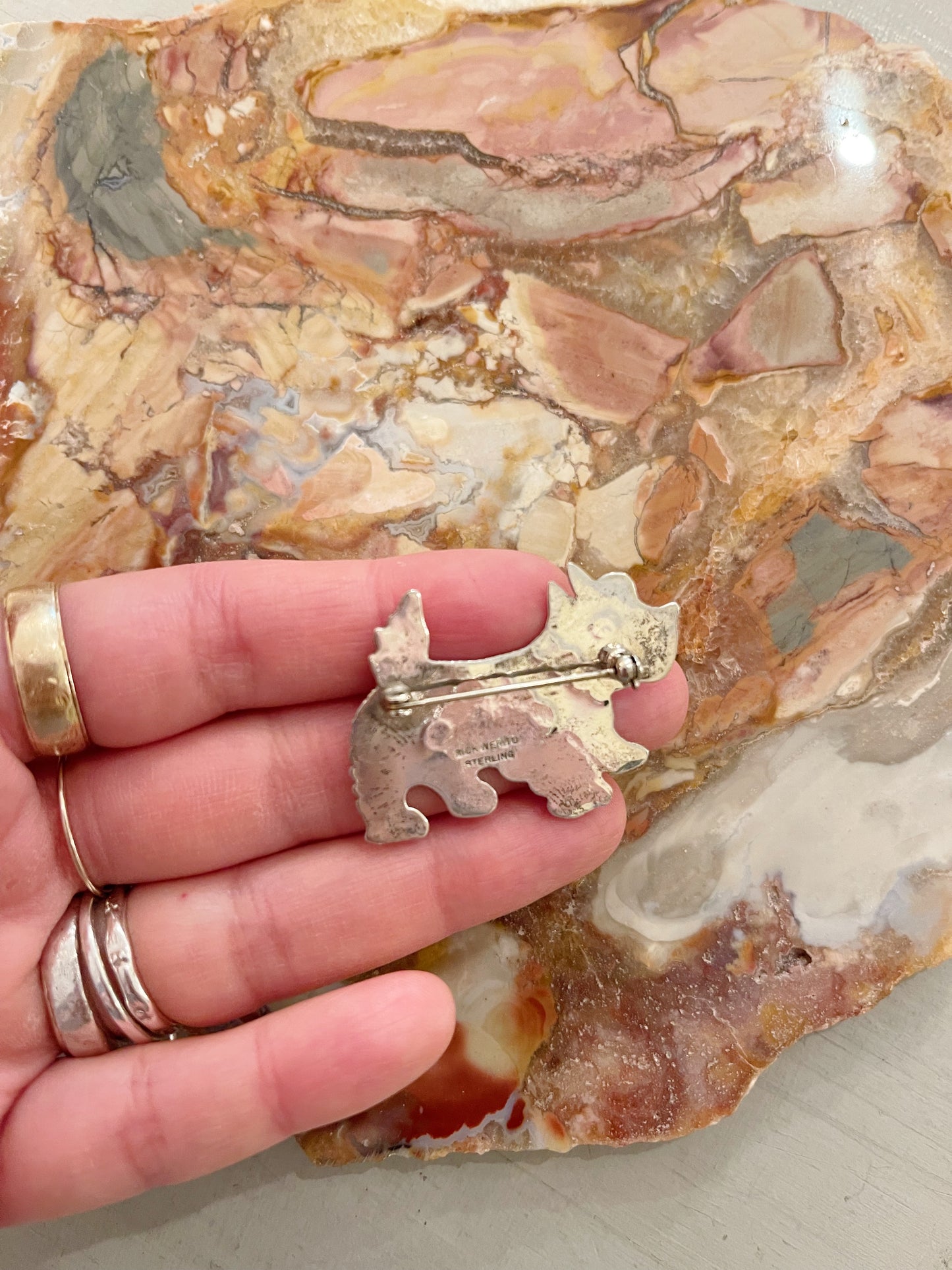 RICK WERITO Navajo Dog Brooch