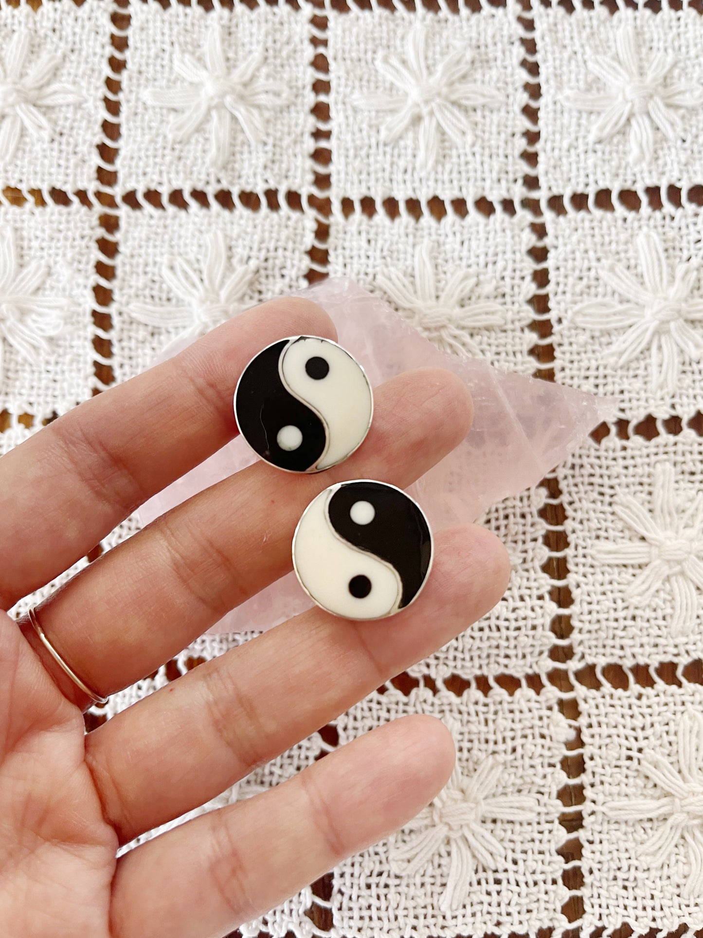 1990s Ying Yang Sterling Silver Pierce
