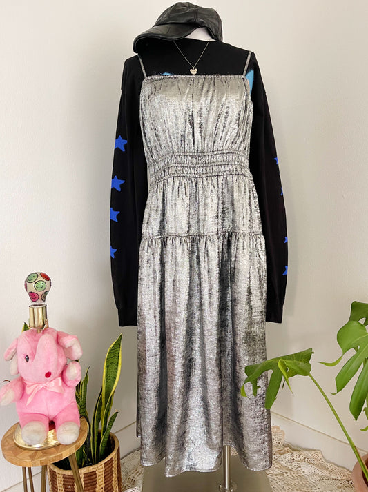 Camisole Metallic Silver Dress.