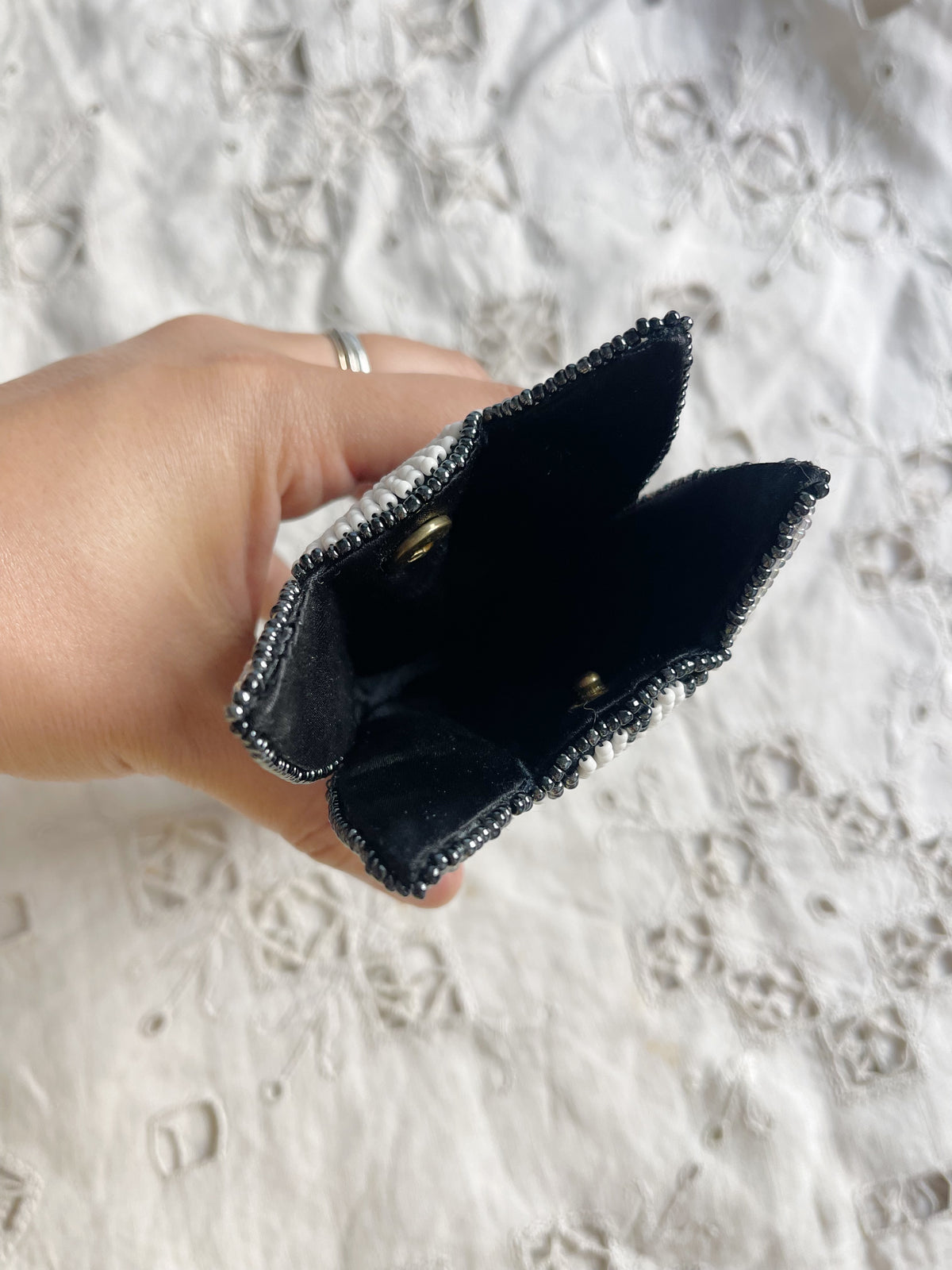 Vintage Beaded Cat Sunglasses Case