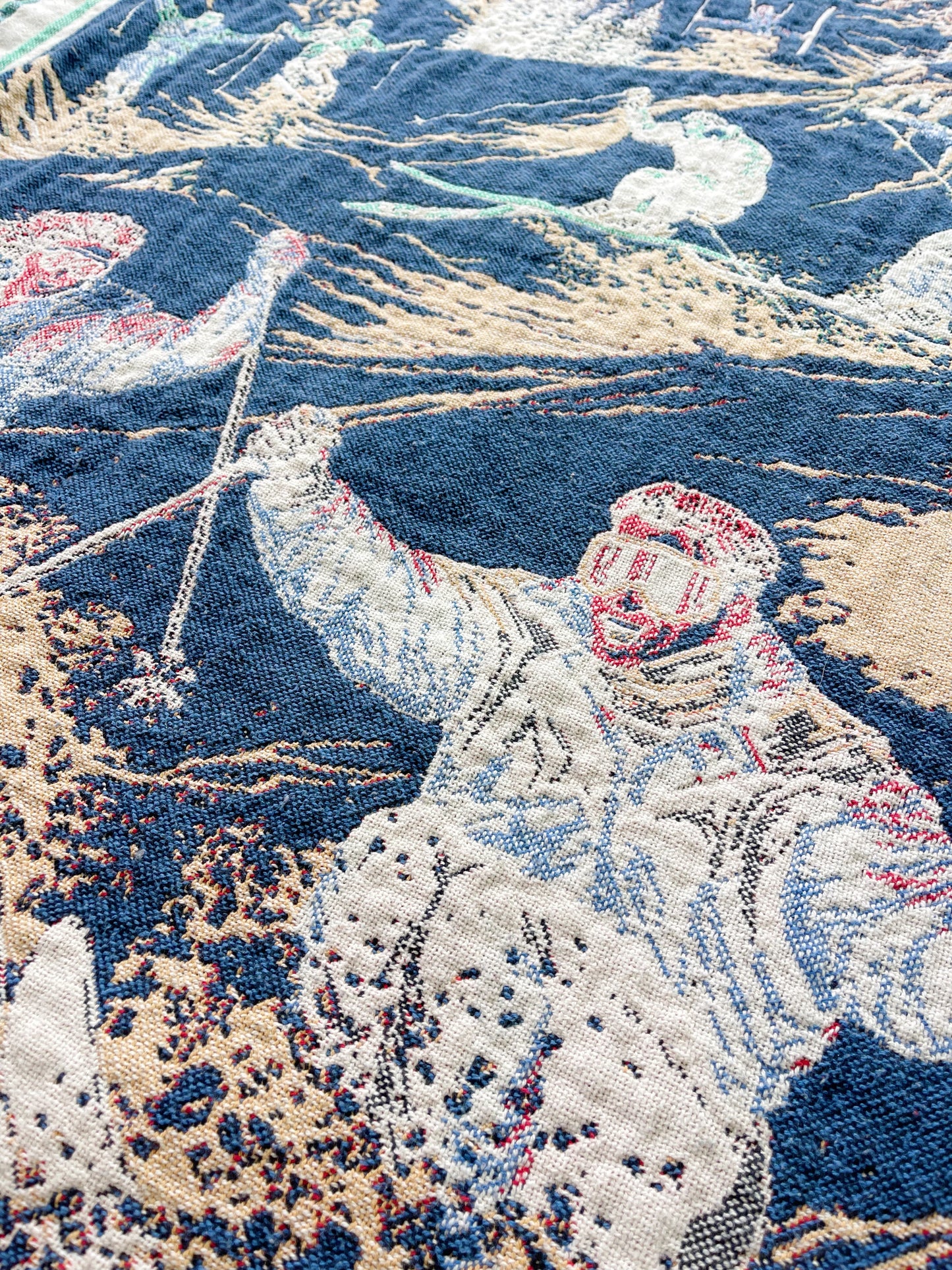 1990s Skier Cotton Blanket