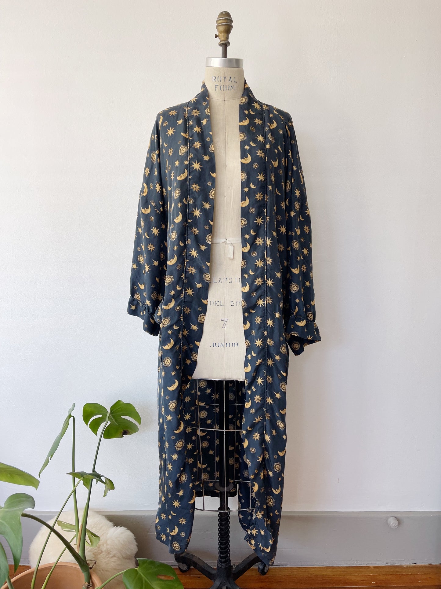 1990s Moon and Sun Silk Long Robe